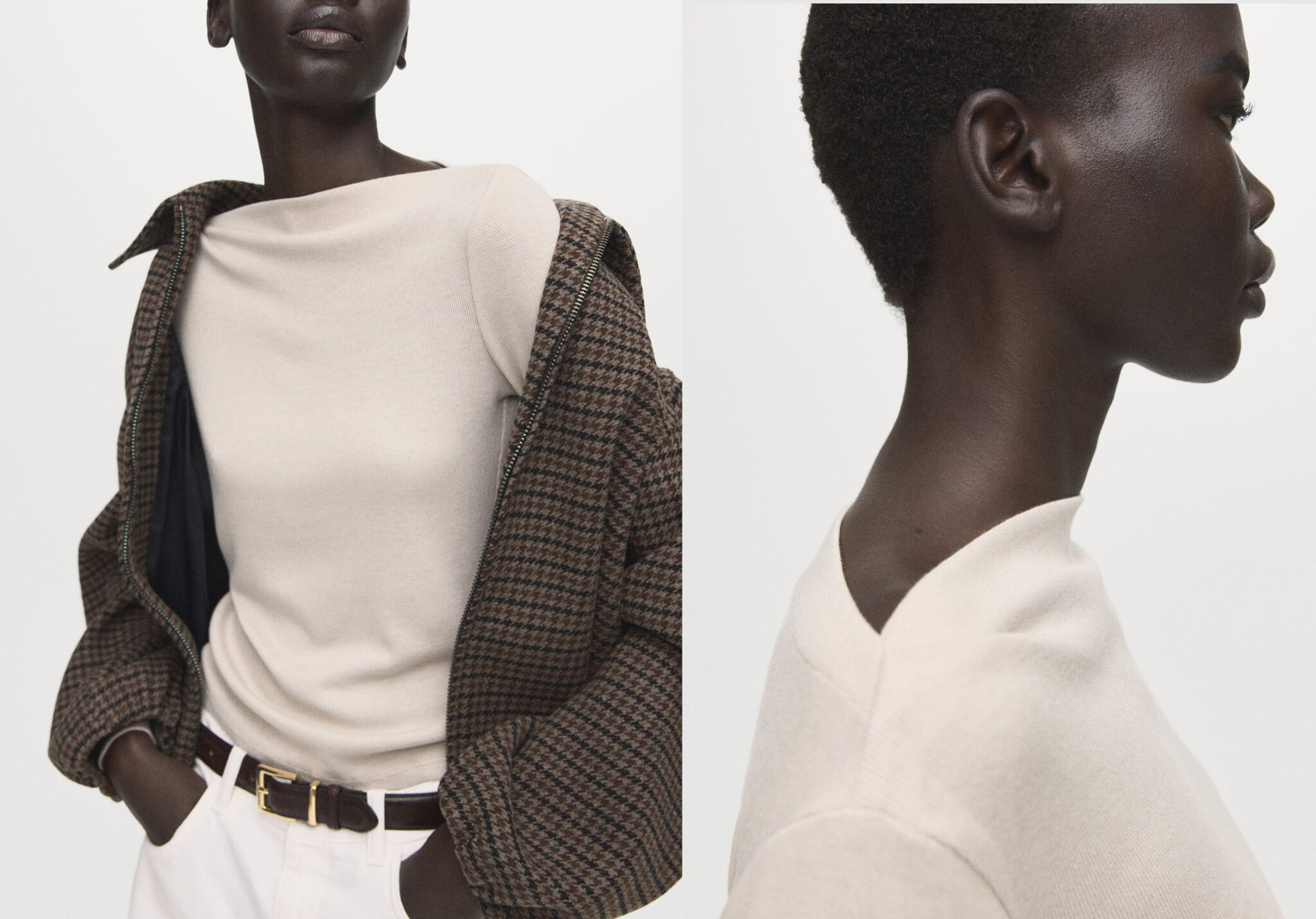 Long-sleeved boat-neck t-shirt - Panoramic plane