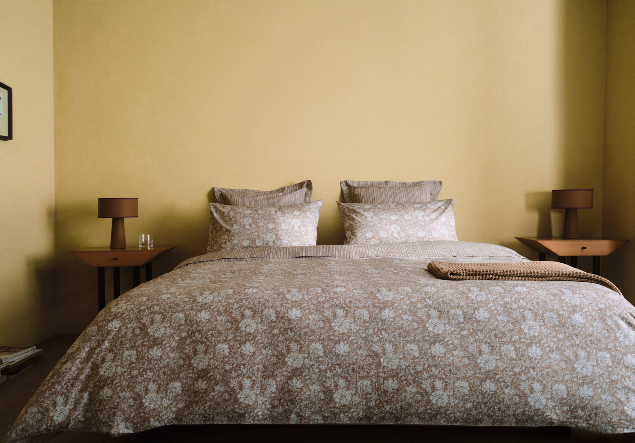 Fijngestreept dekbedovertrek voor een bed van 180/200 cm - Panoramische tekening