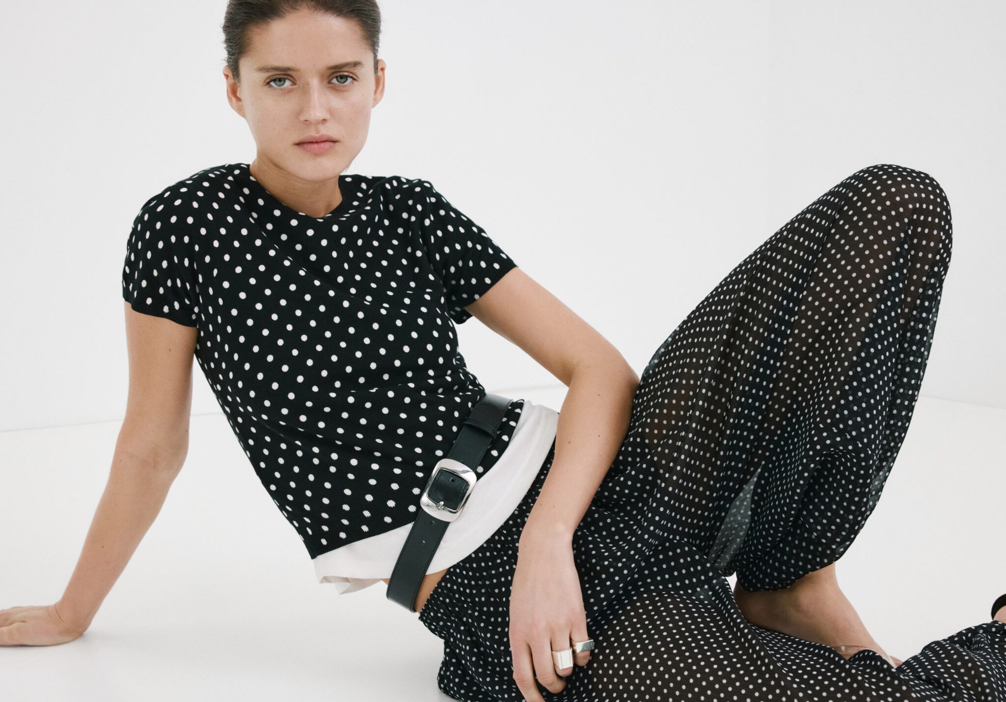 Polka-dot knitted sweater - Panoramic plane