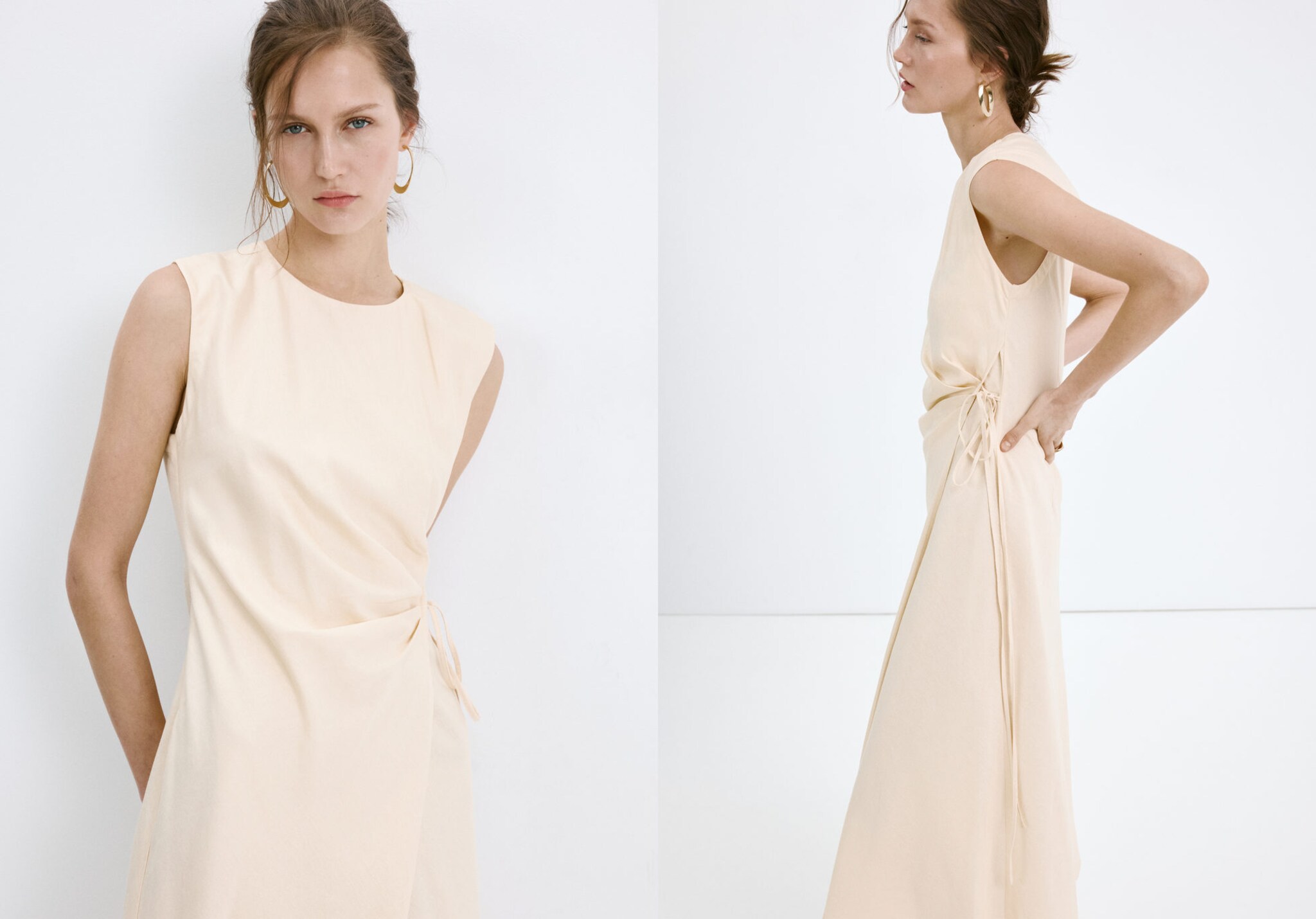 Wrap midi-dress with knot - Panoramic plane