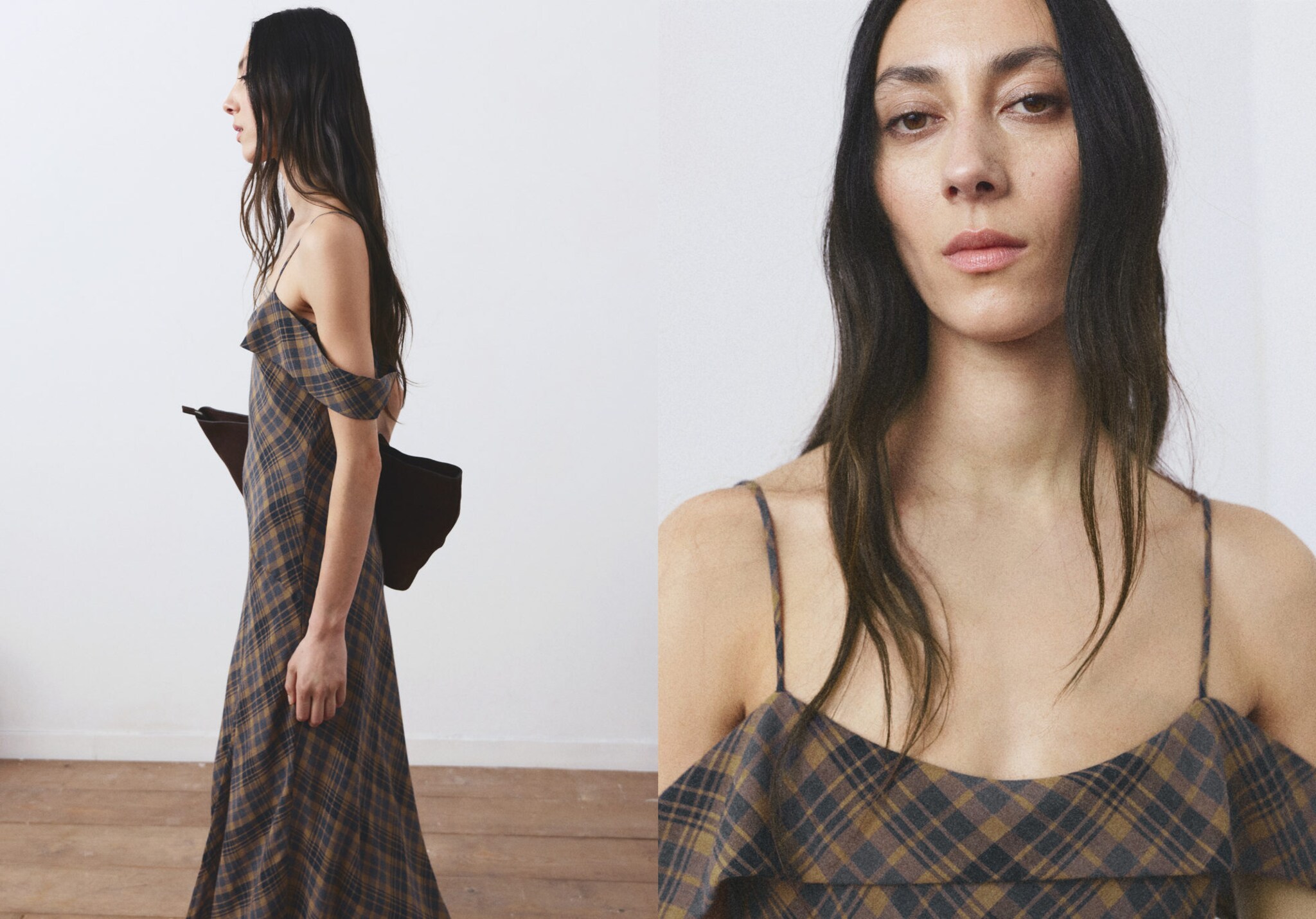 Check asymmetrical dress - Panoramic plane