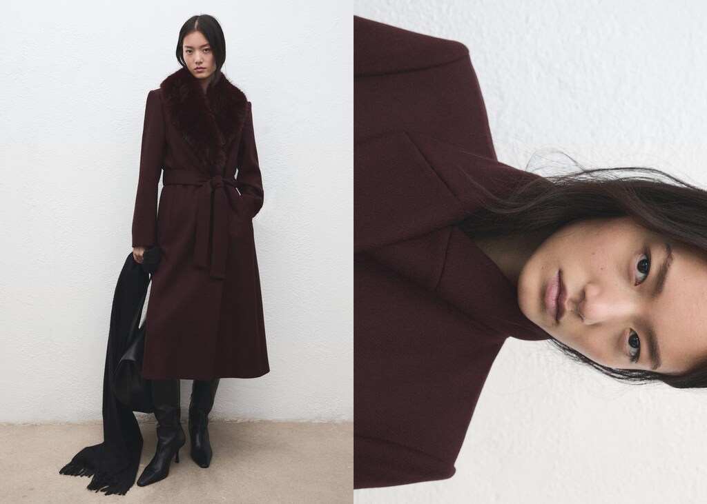 Manteco wool coat with fur collar