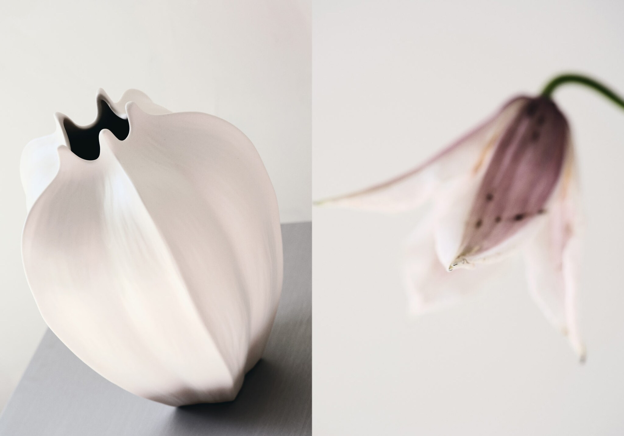 Tall earthenware flower vase - Panoramic plane