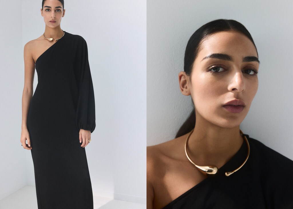 Collared dress with puffed sleeves - image 4