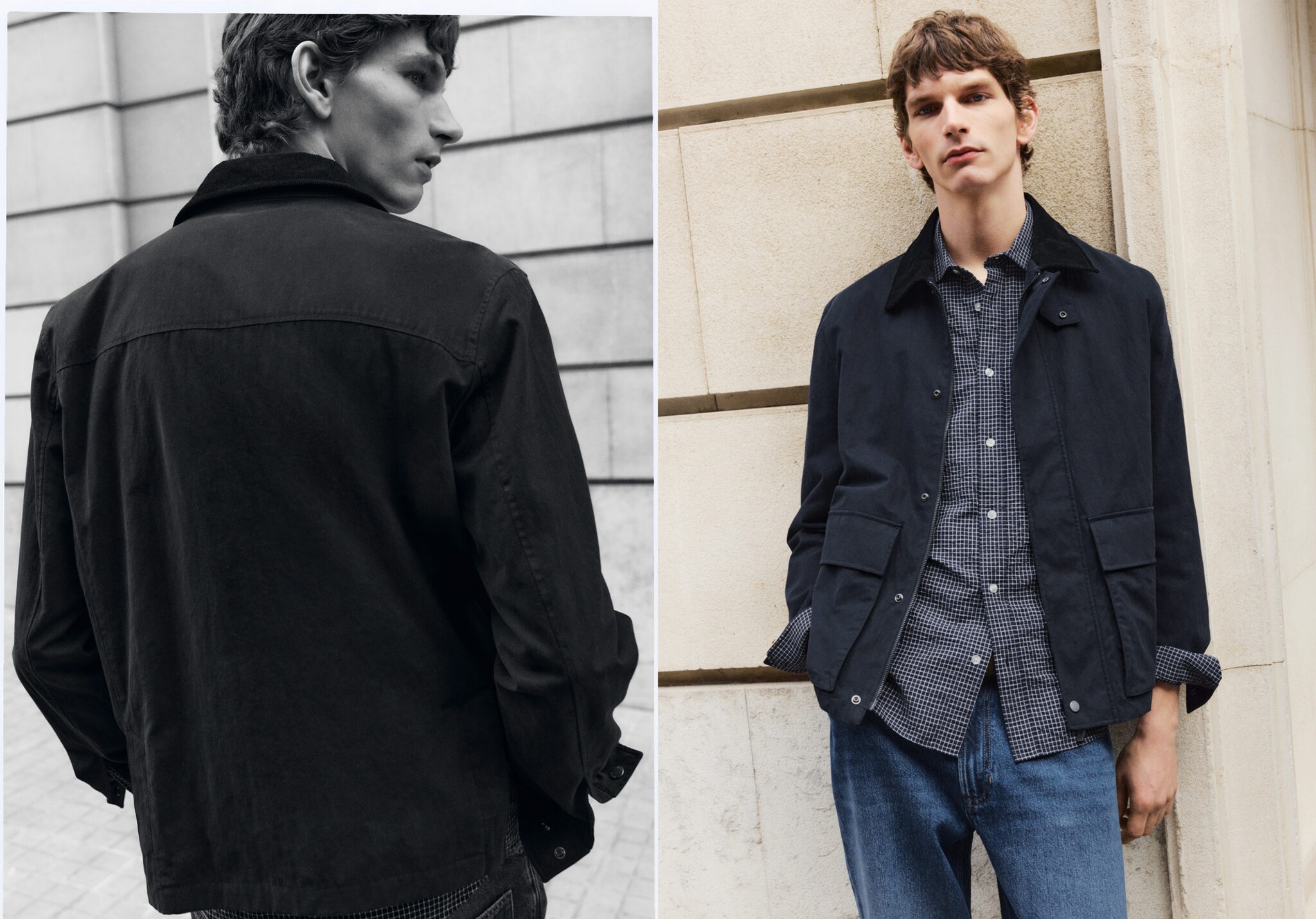 Chaqueta water-repellent cuello pana - Plano panorámico