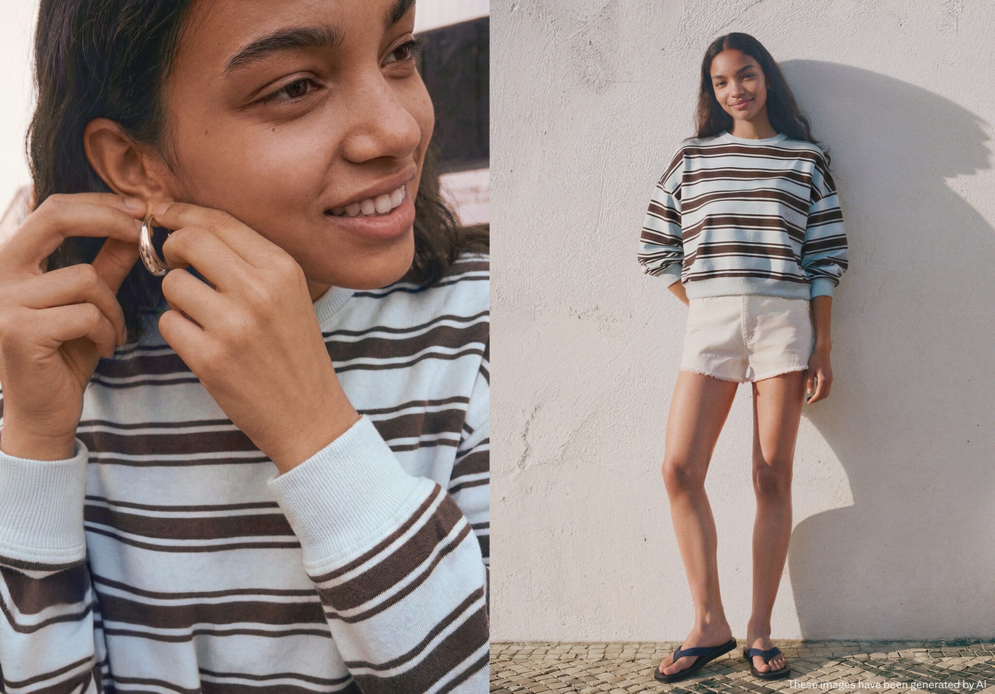 Sudadera rayas bicolor - Plano panorámico