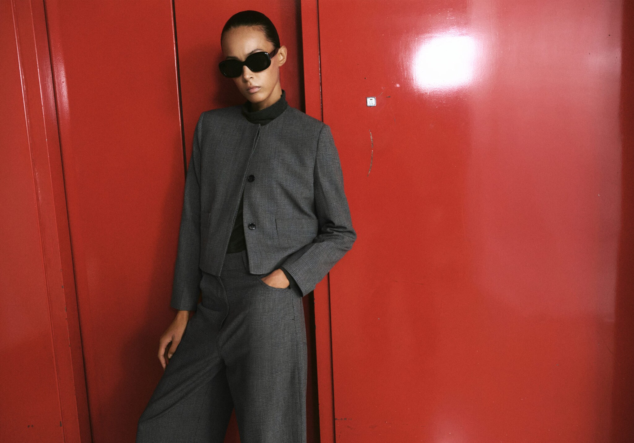 Crop suit blazer - Panoramic plane