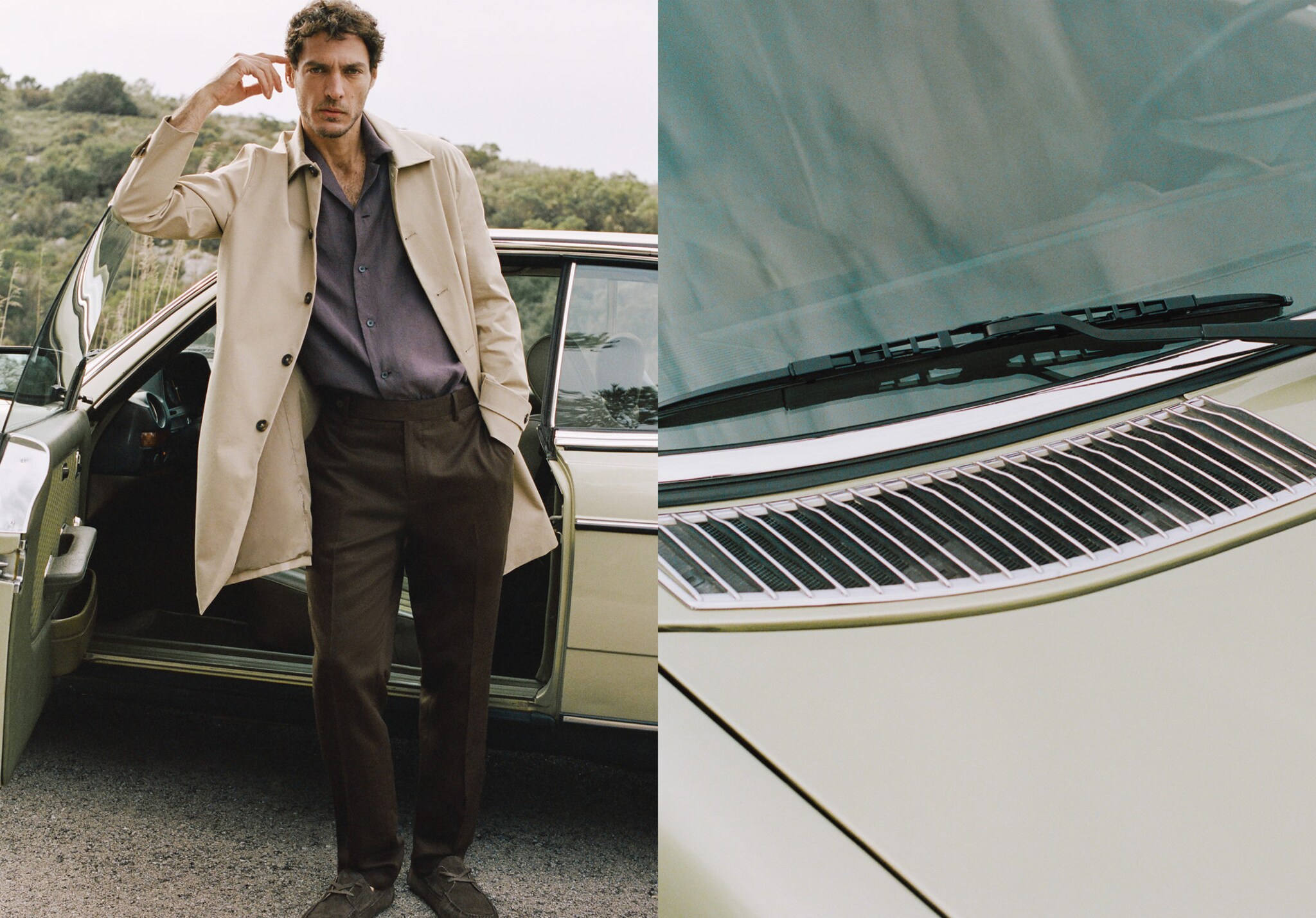 Pantalón slim fit lyocell lino - Plano panorámico