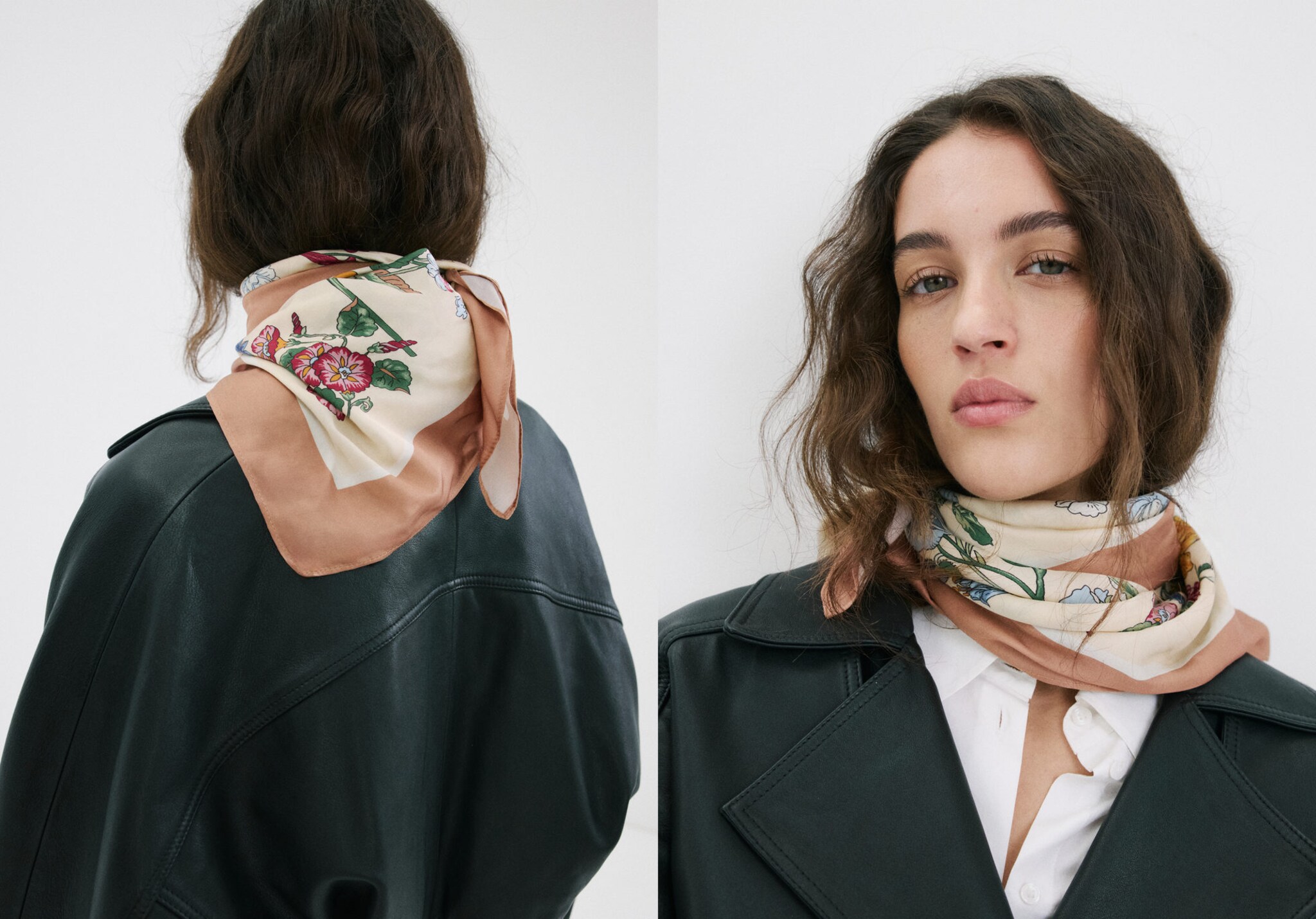 Pañuelo satinado floral - Plano panorámico