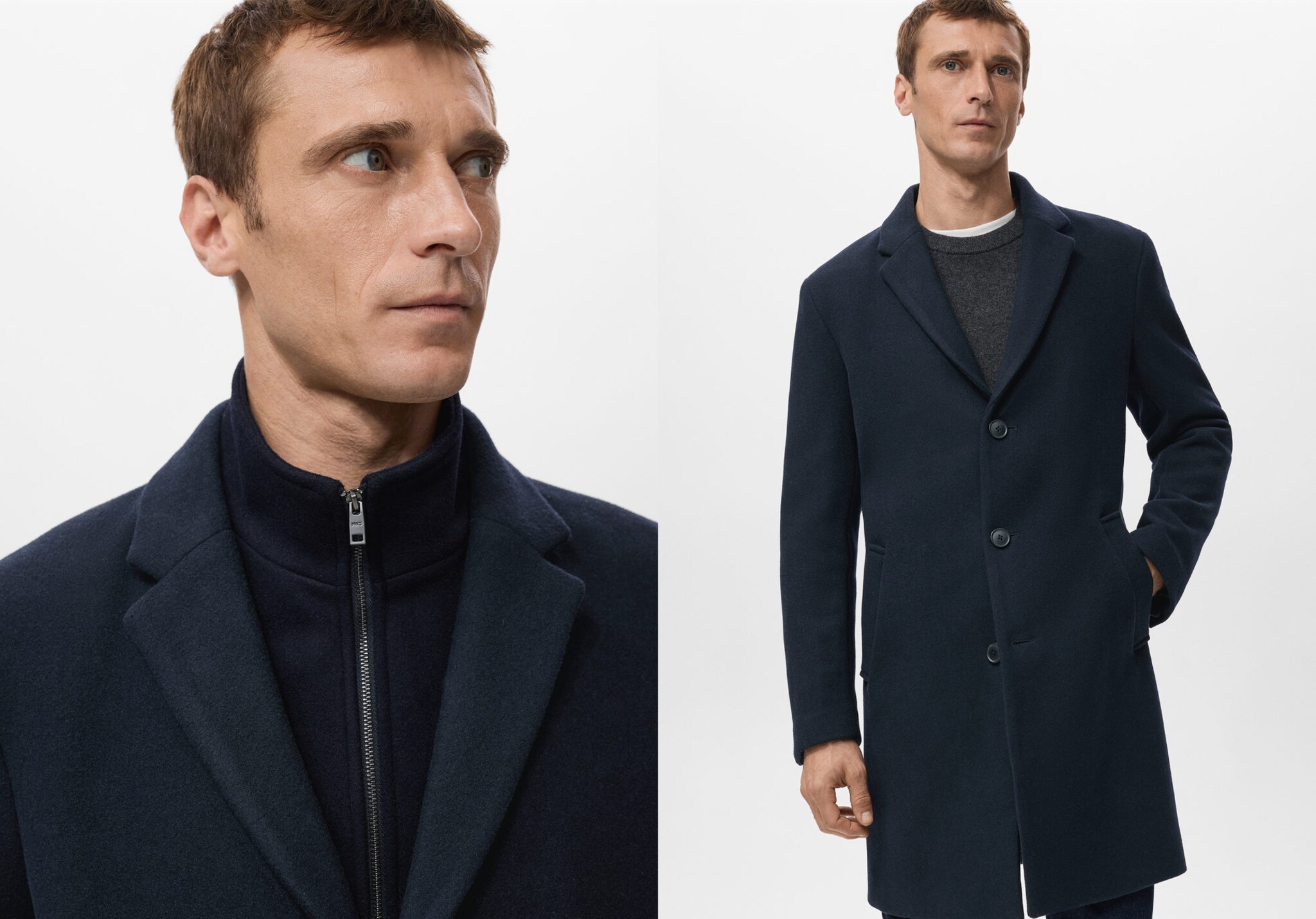 Abric de llana amb coll interior desmuntable - Pla panoràmic