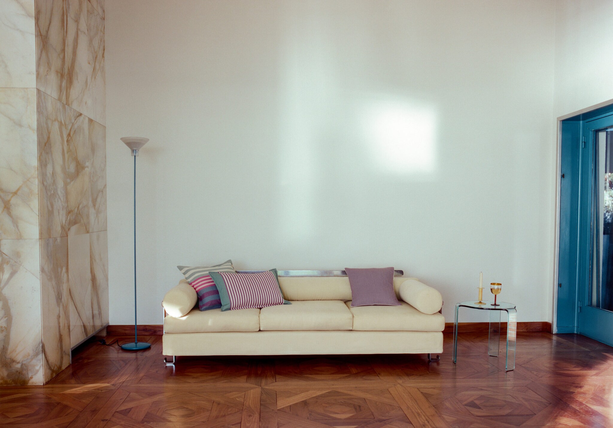 Cotton striped cushion cover 16x24 in - Panoramic plane