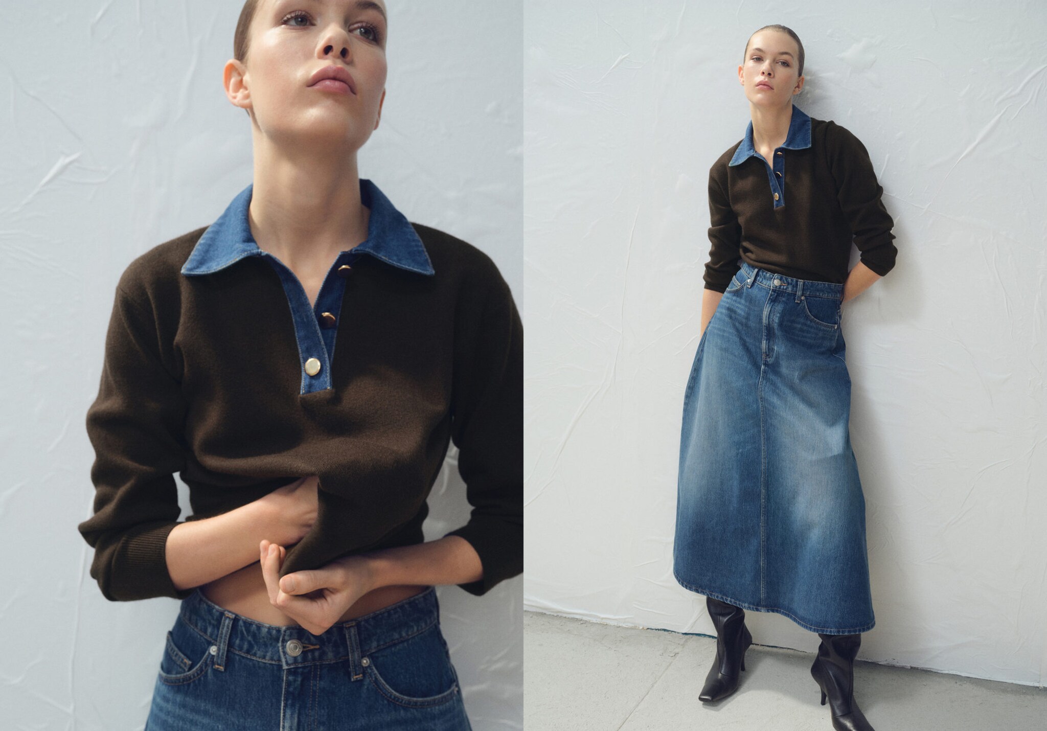 Combined shirt-collar sweater - Panoramic plane