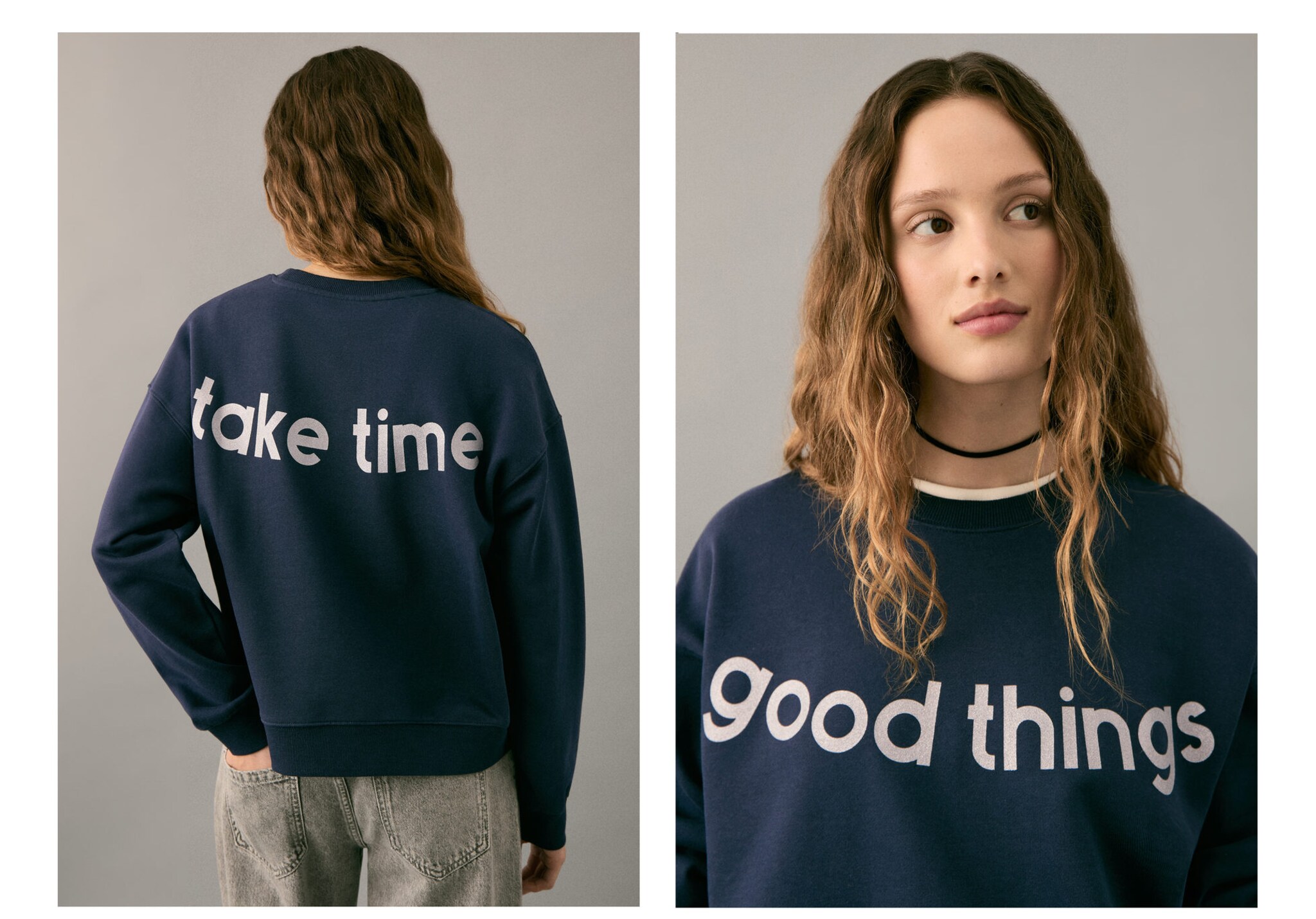 Glitter message sweatshirt - Panoramic plane