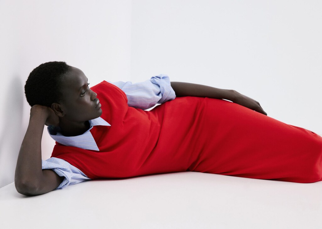Perkins-neck knitted dress - image 3