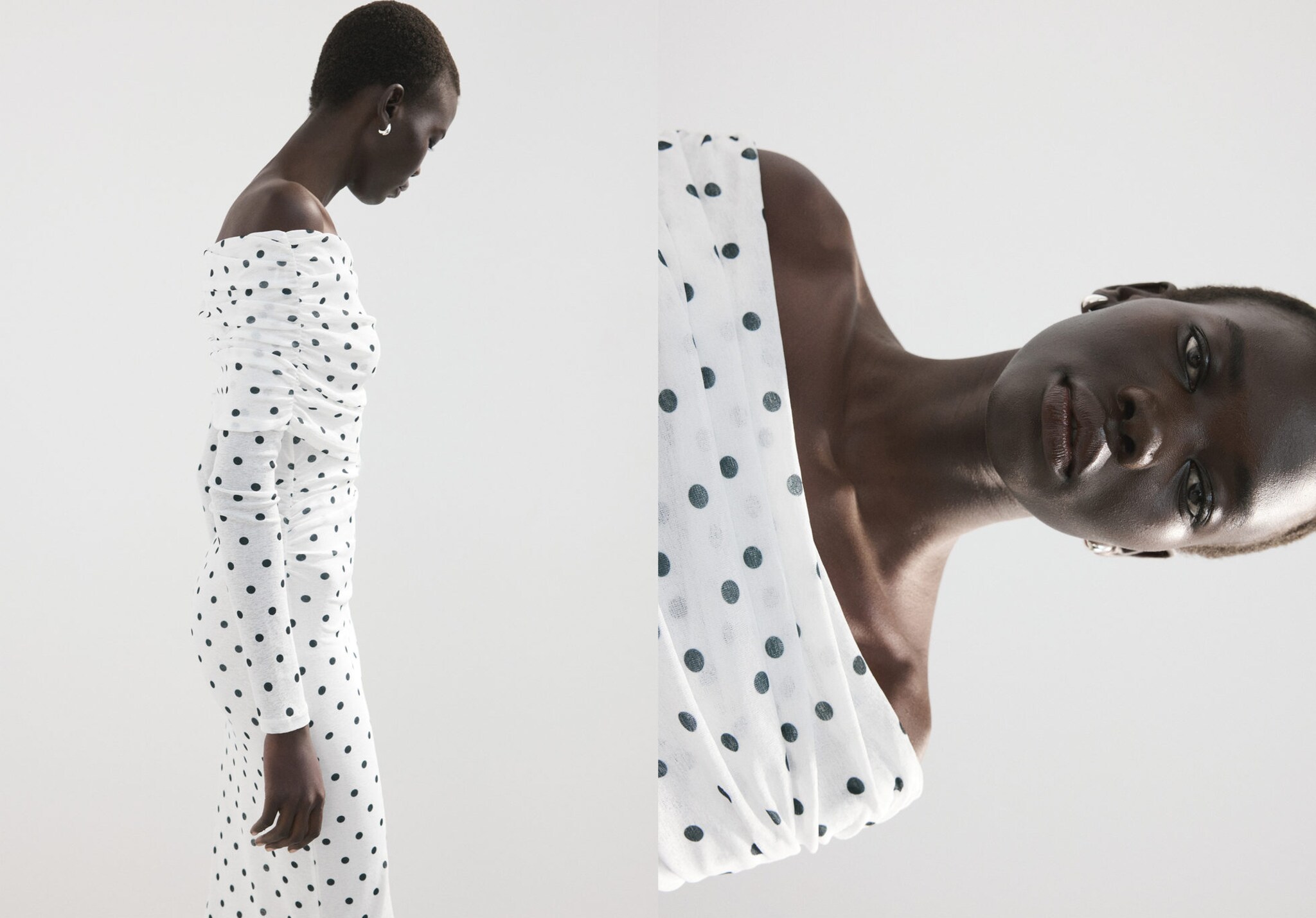 Robe à pois bustier - Plan panoramique