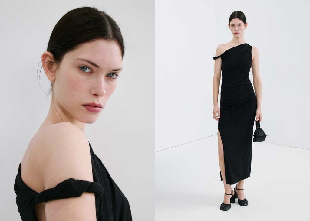 Asymmetrical dress with side slit - image 3