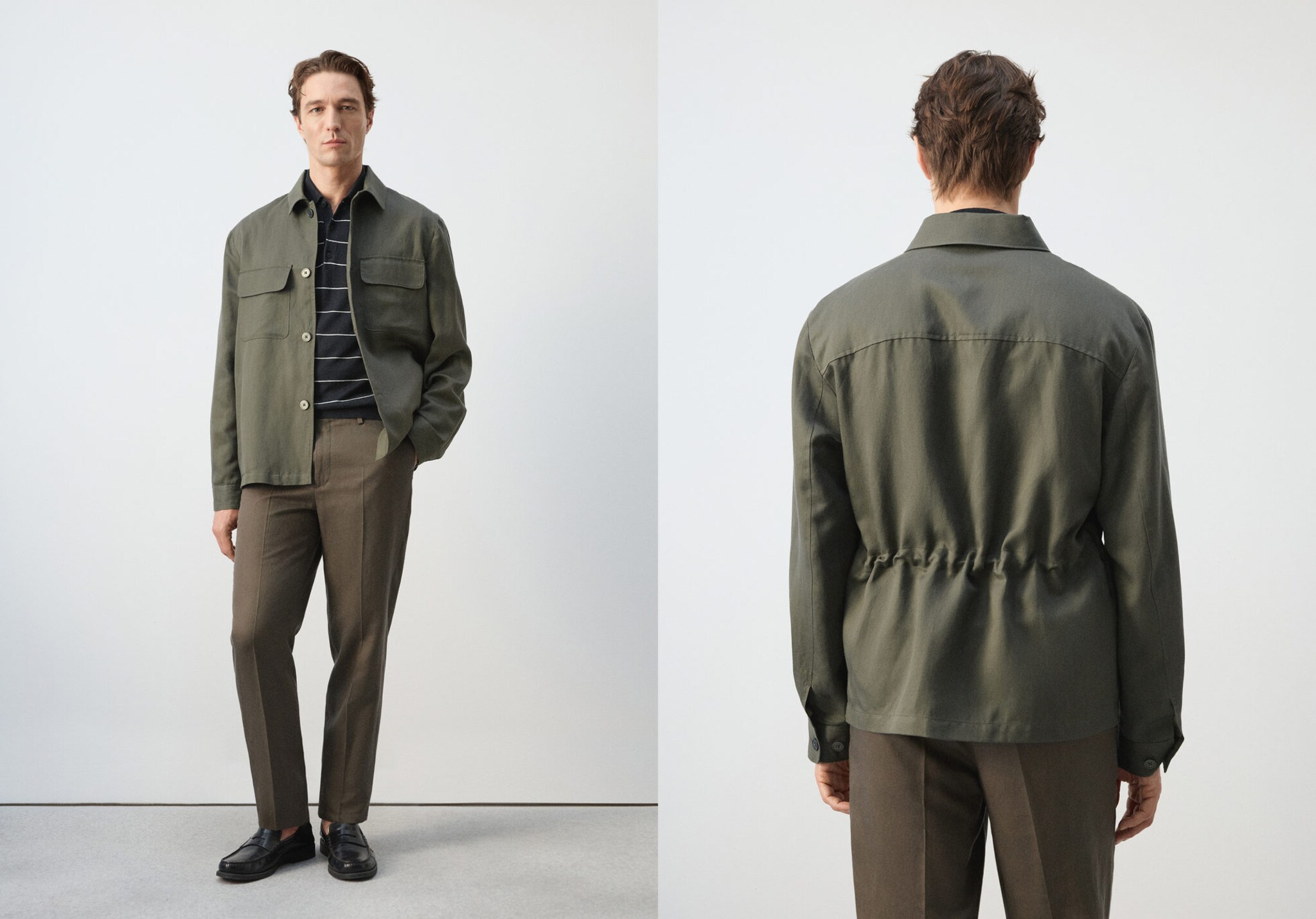 Gathered back lyocell jacket - Panoramic plane