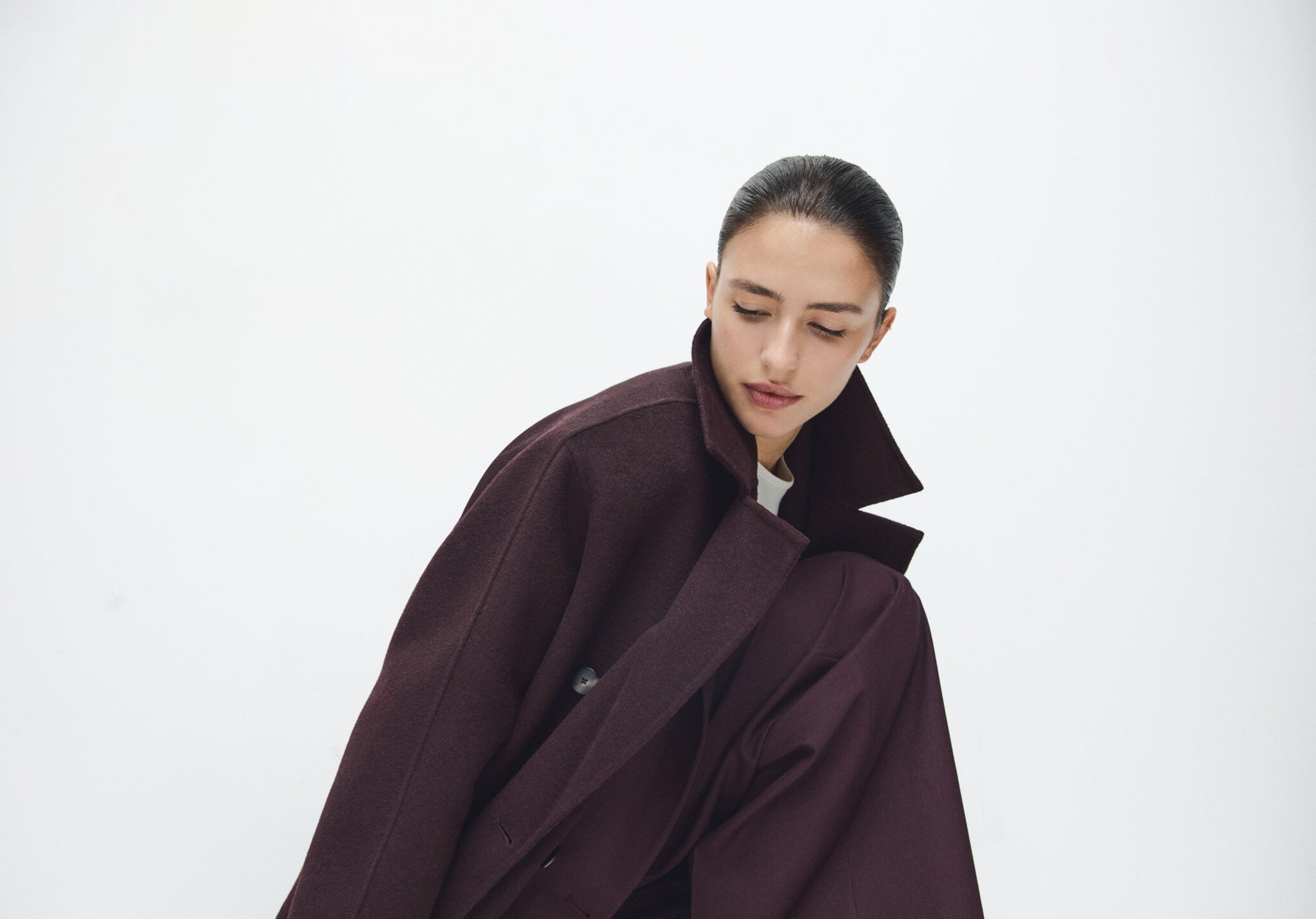 Abrigo lana handmade oversize - Plano panorámico