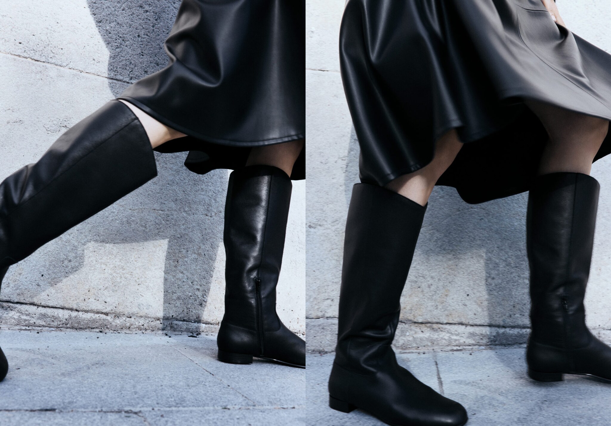 Zipper leather boots - Panoramic plane