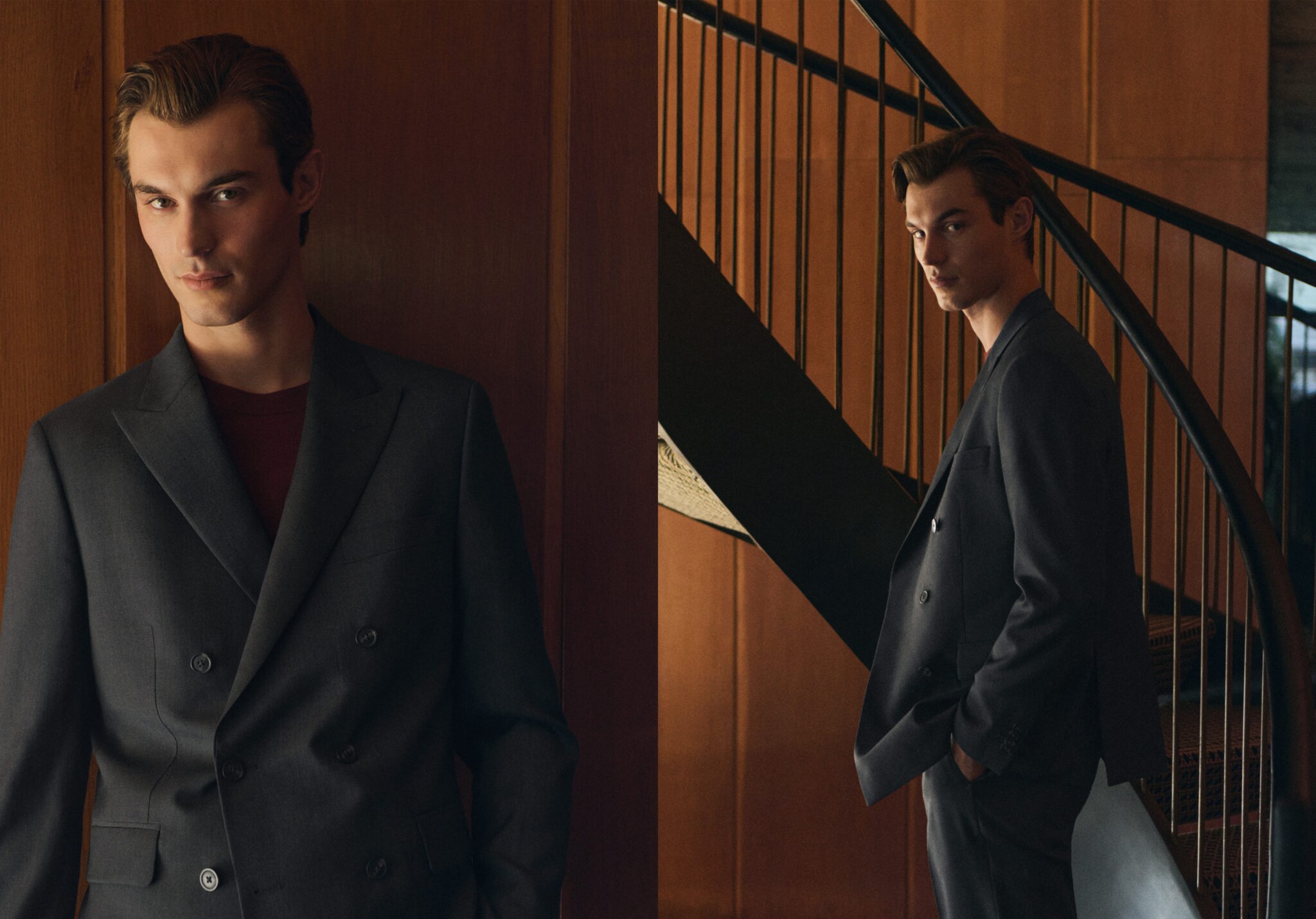 سترة تورين مزدوجة الصدر 100% صوف - رؤية بانورامية