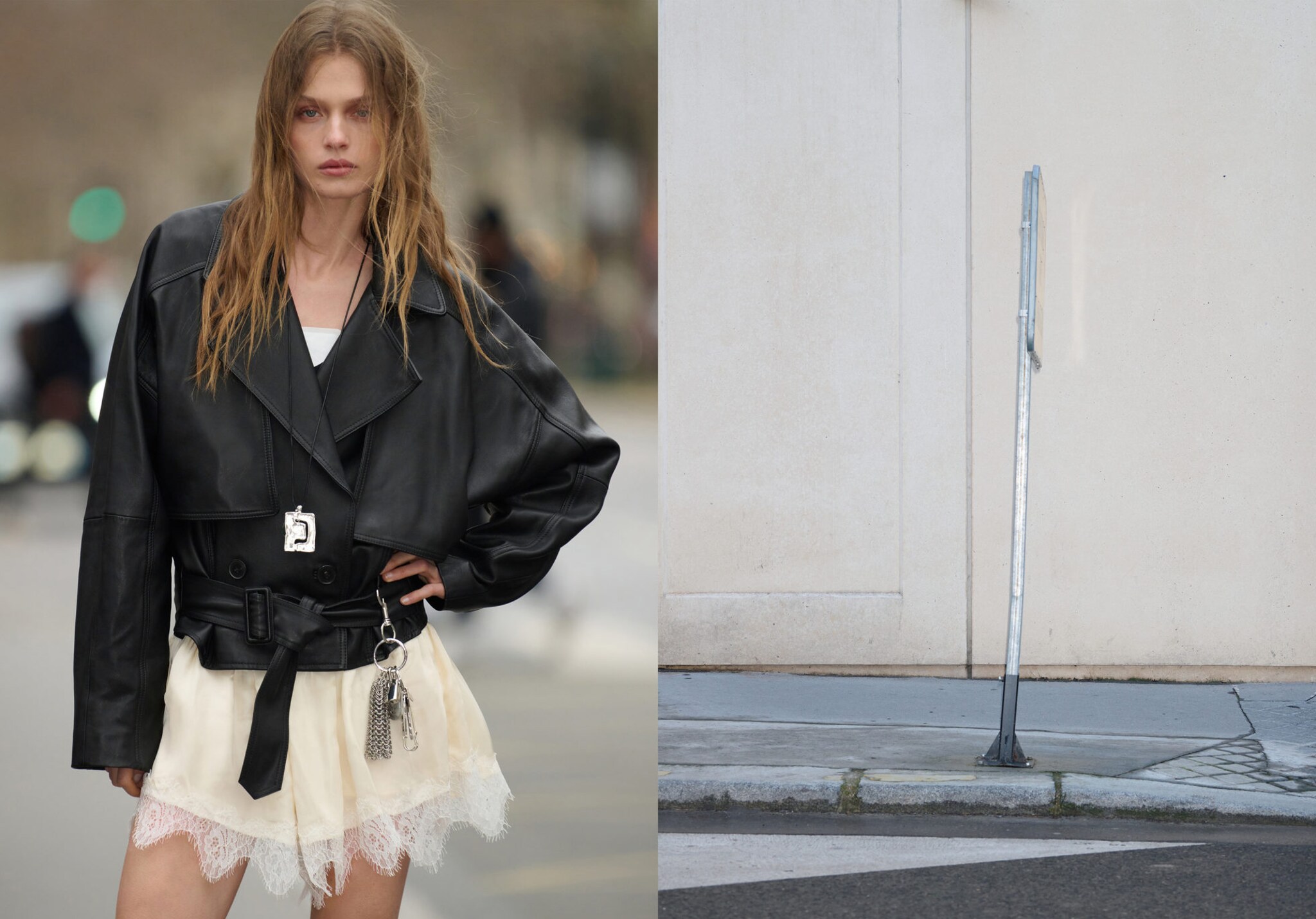 Leather jacket belt - Panoramic plane