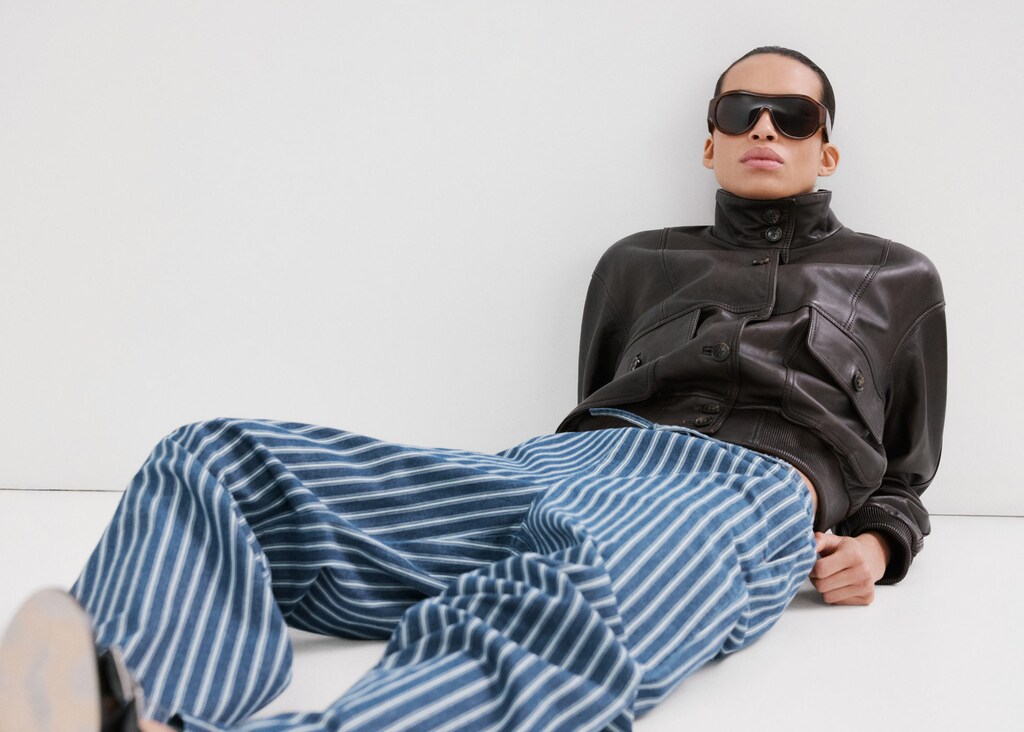 Straight striped trousers - image 3