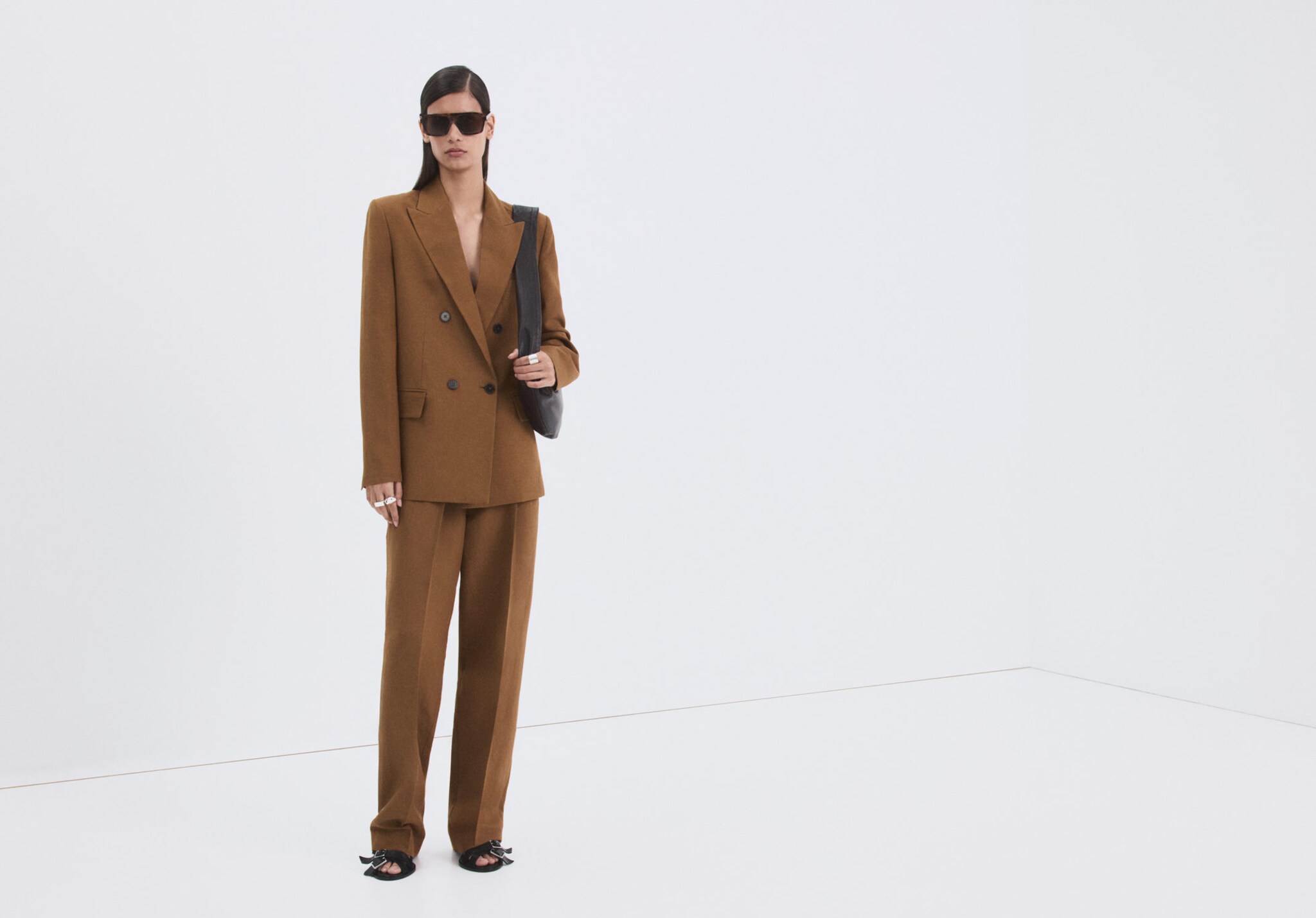 Double-breasted linen suit jacket - Panoramic plane