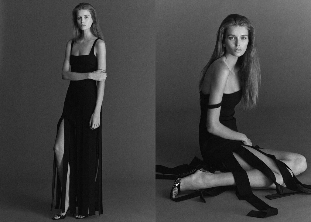 Low-cut dress with fringed hem - image 3