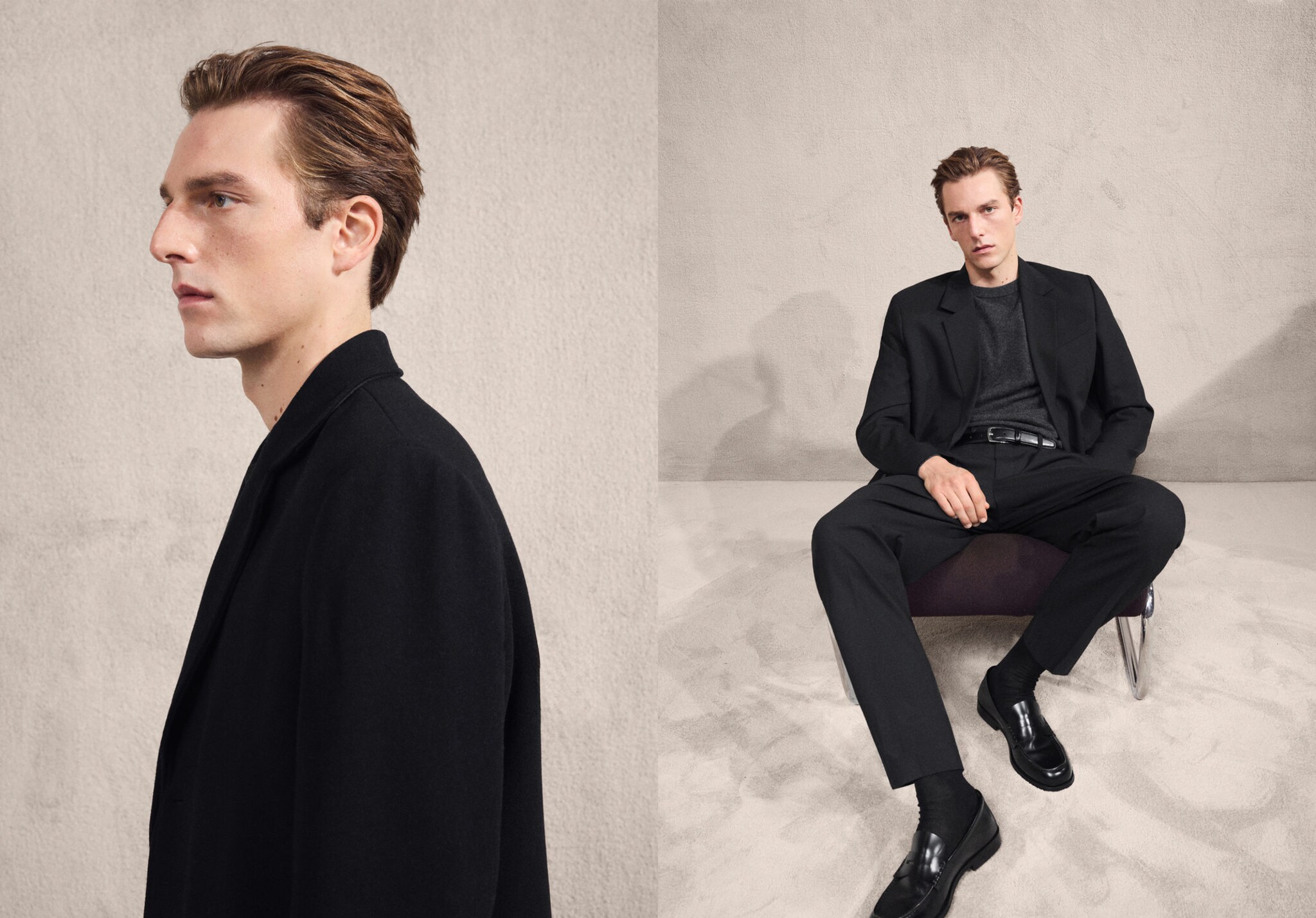 Boston regular-fit double-breasted suit jacket - Panoramic plane