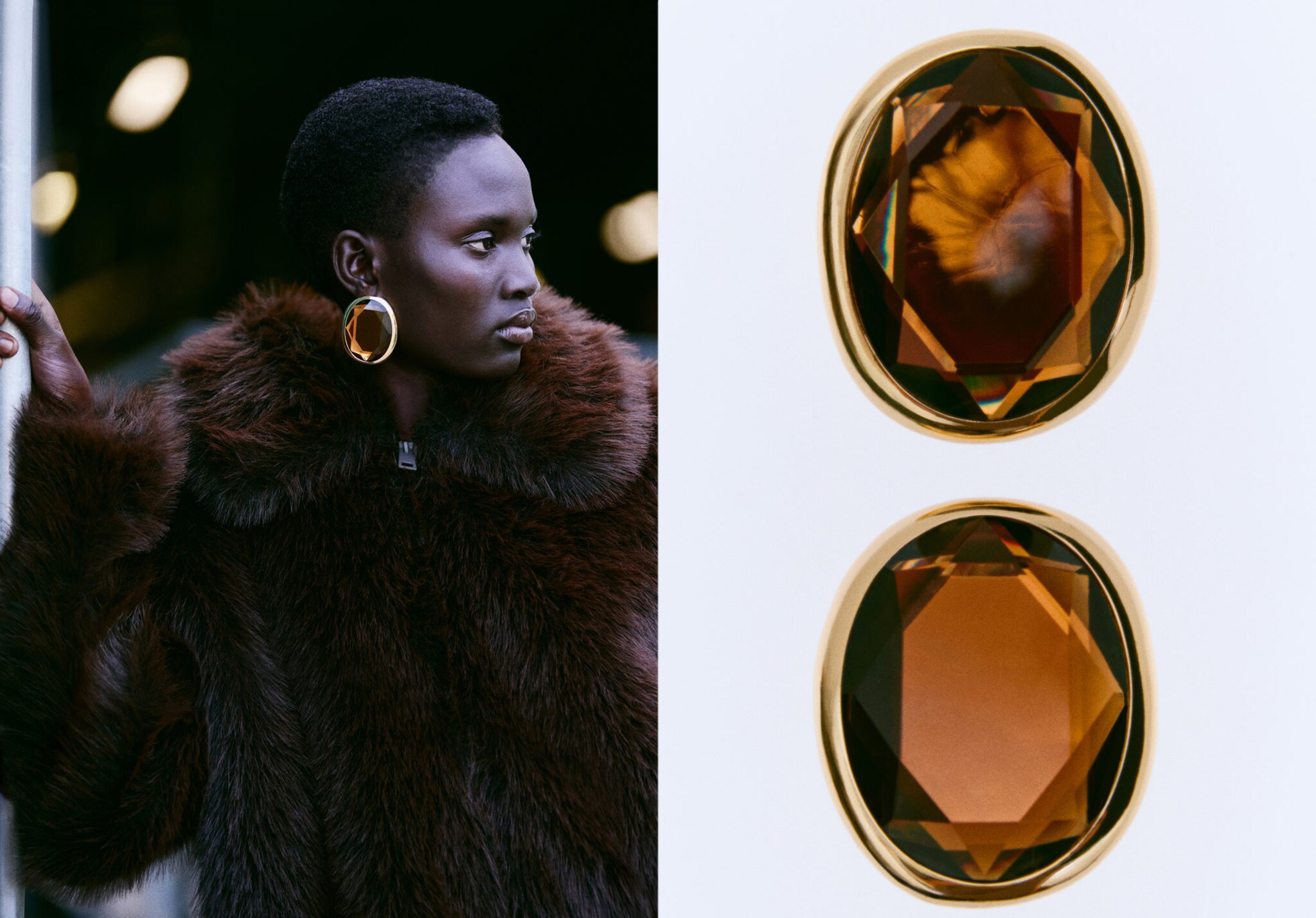 Owalne kolczyki z żywicy - Plan daleki