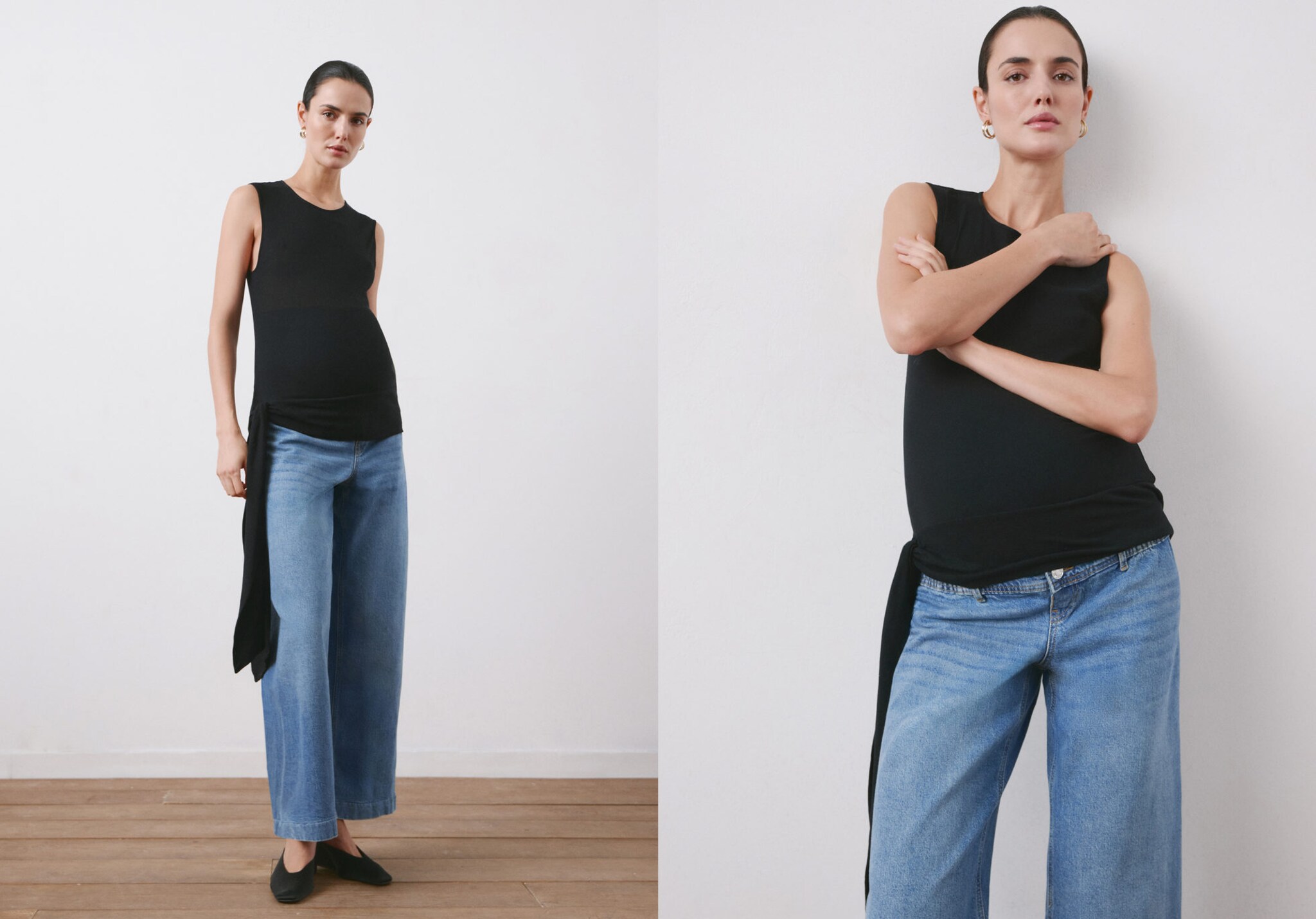 Wide leg maternity jeans - Panoramic plane