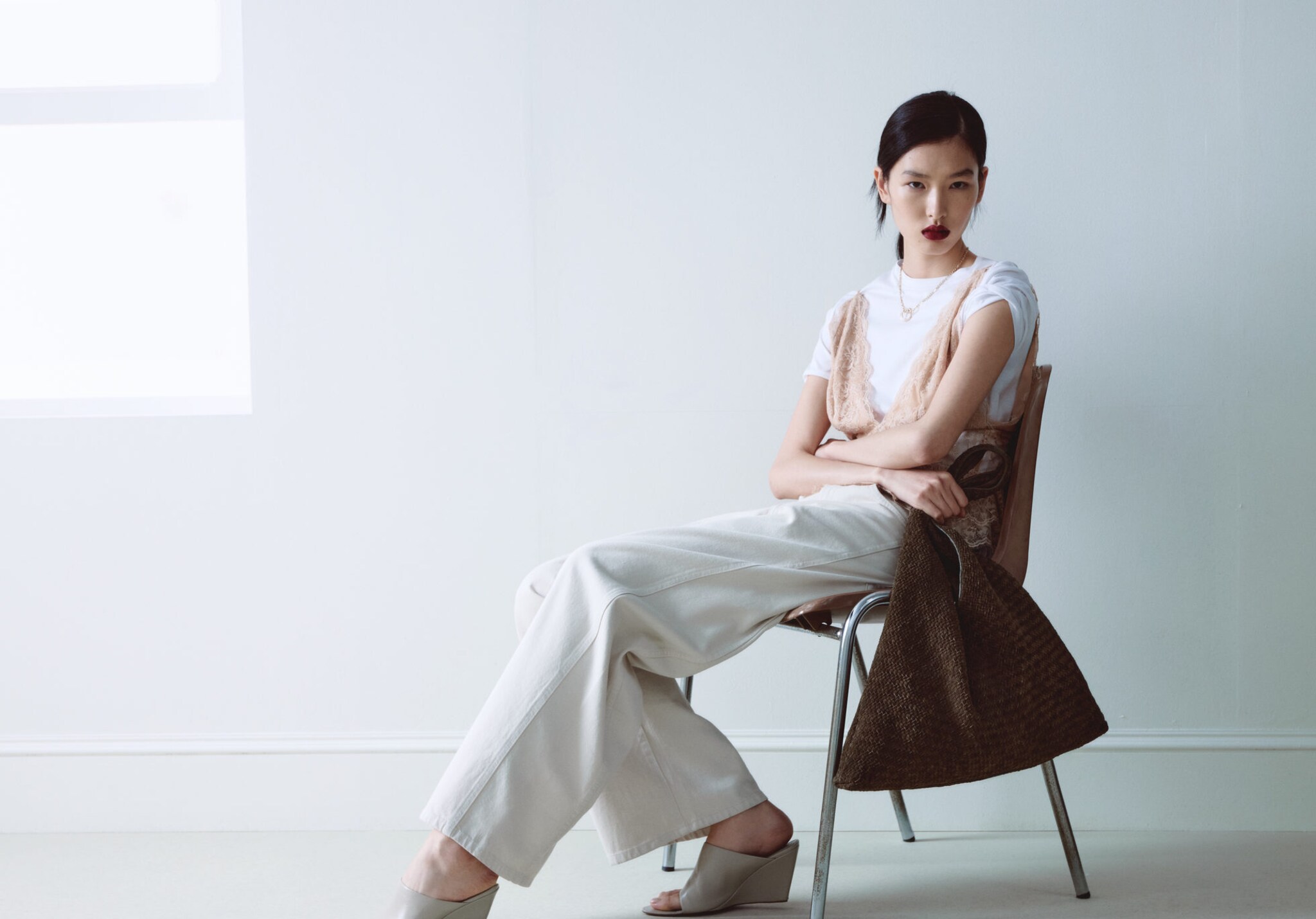 Sac porté épaule cuir tressé - Plan panoramique