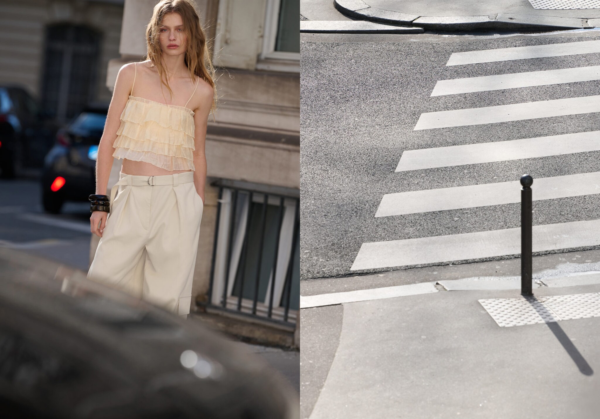 Ruffled lyocell top - Panoramic plane