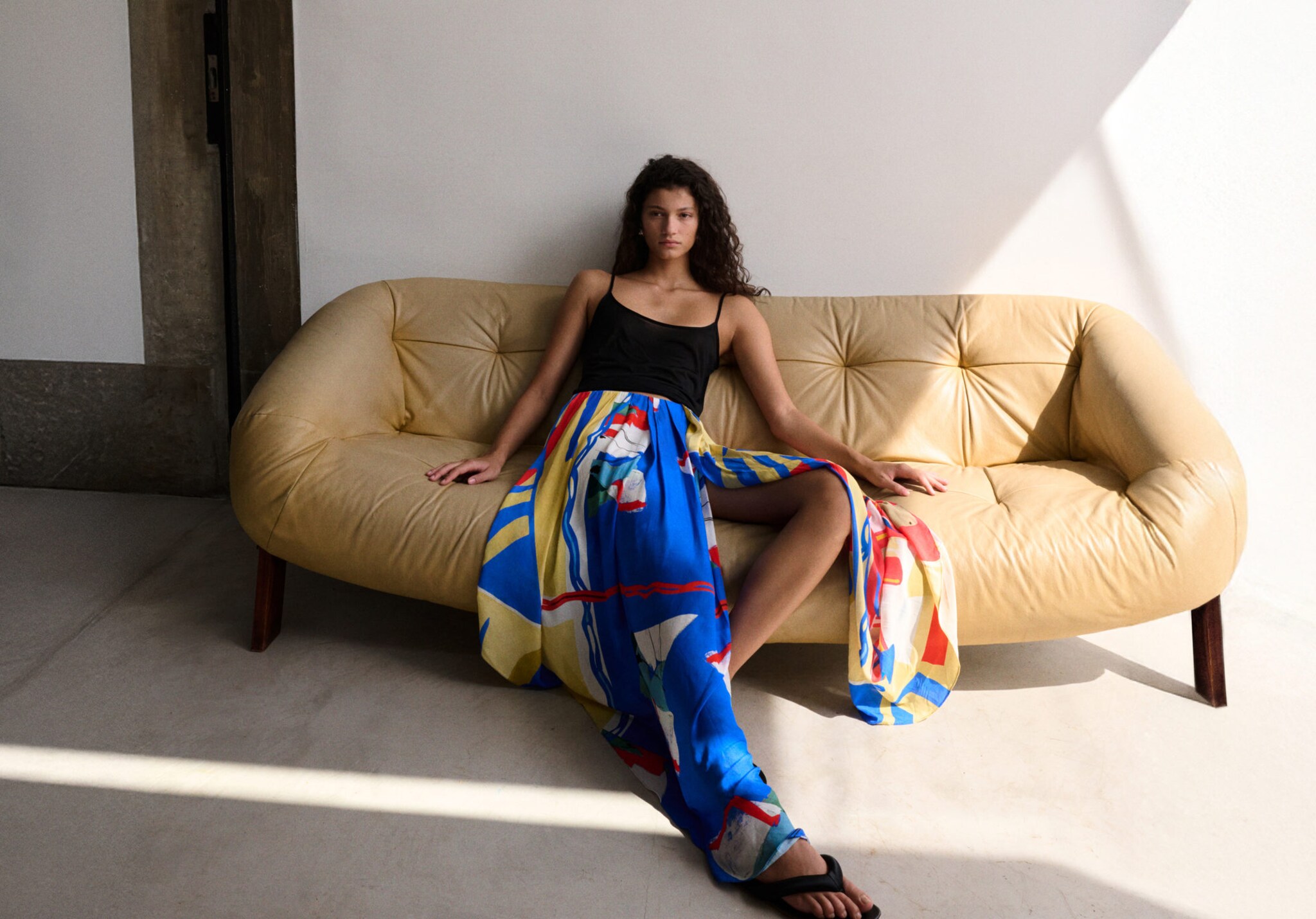 Asymmetrical printed skirt - Panoramic plane