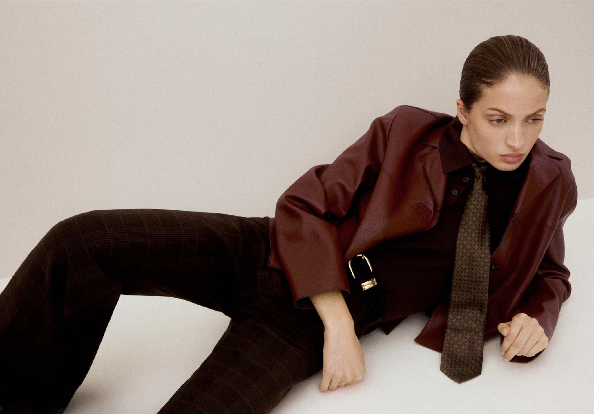 Faux-leather jacket with pockets - Panoramic plane