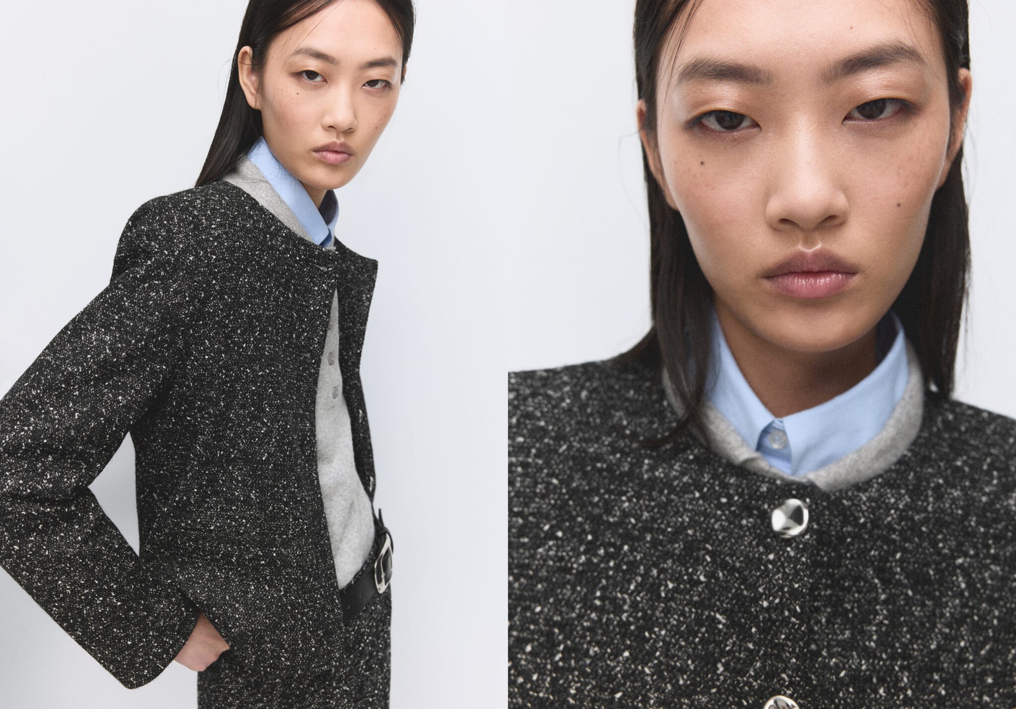 Flecked cotton-blend jacket - Panoramic plane