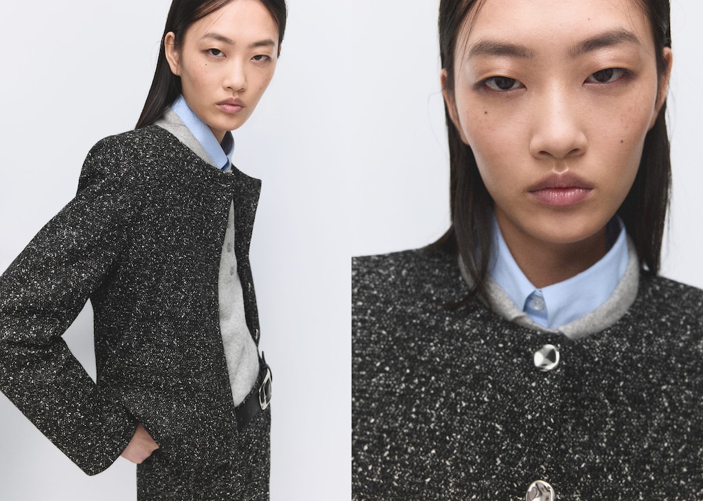 Flecked cotton-blend jacket