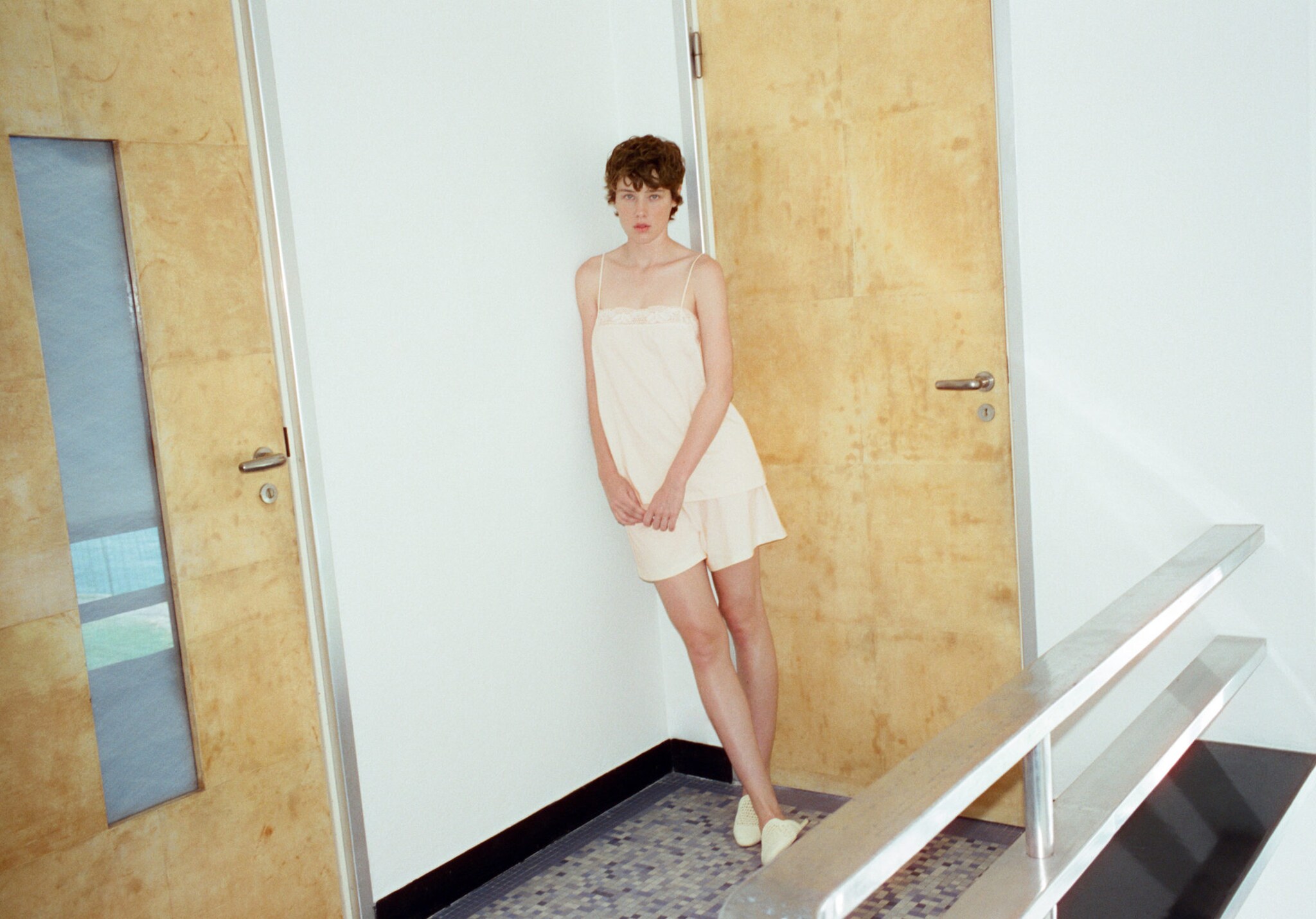 Top coton bretelles dentelle - Plan panoramique