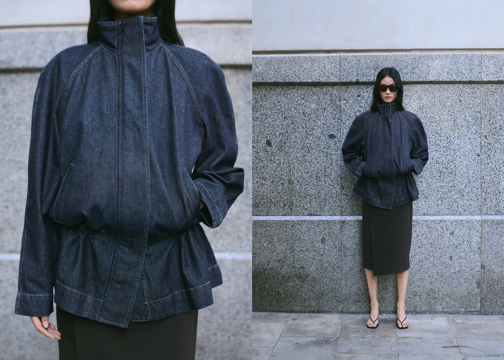 Gathered-waist denim parka - image 3