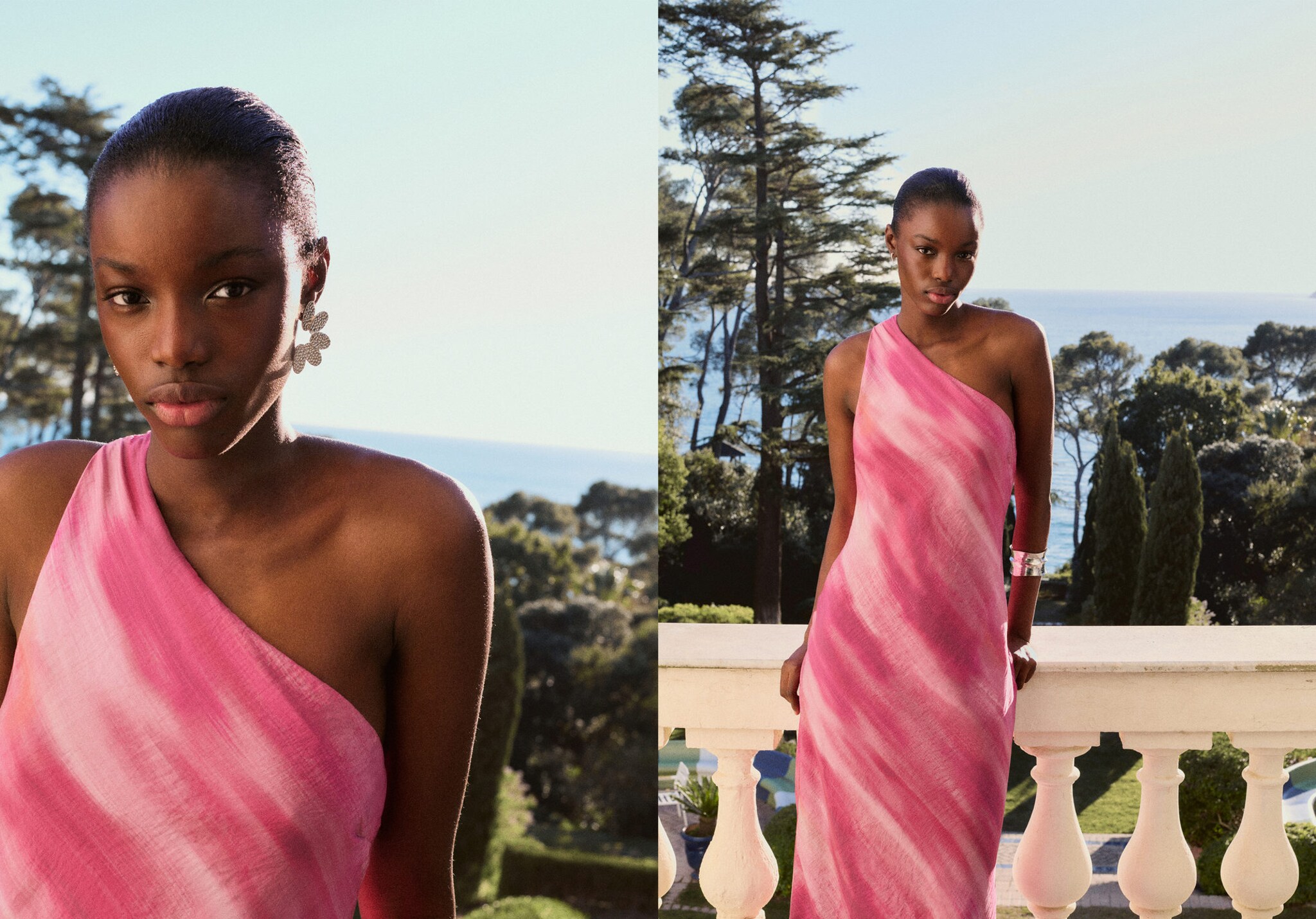 Asymmetric tie-dye dress - Panoramic plane