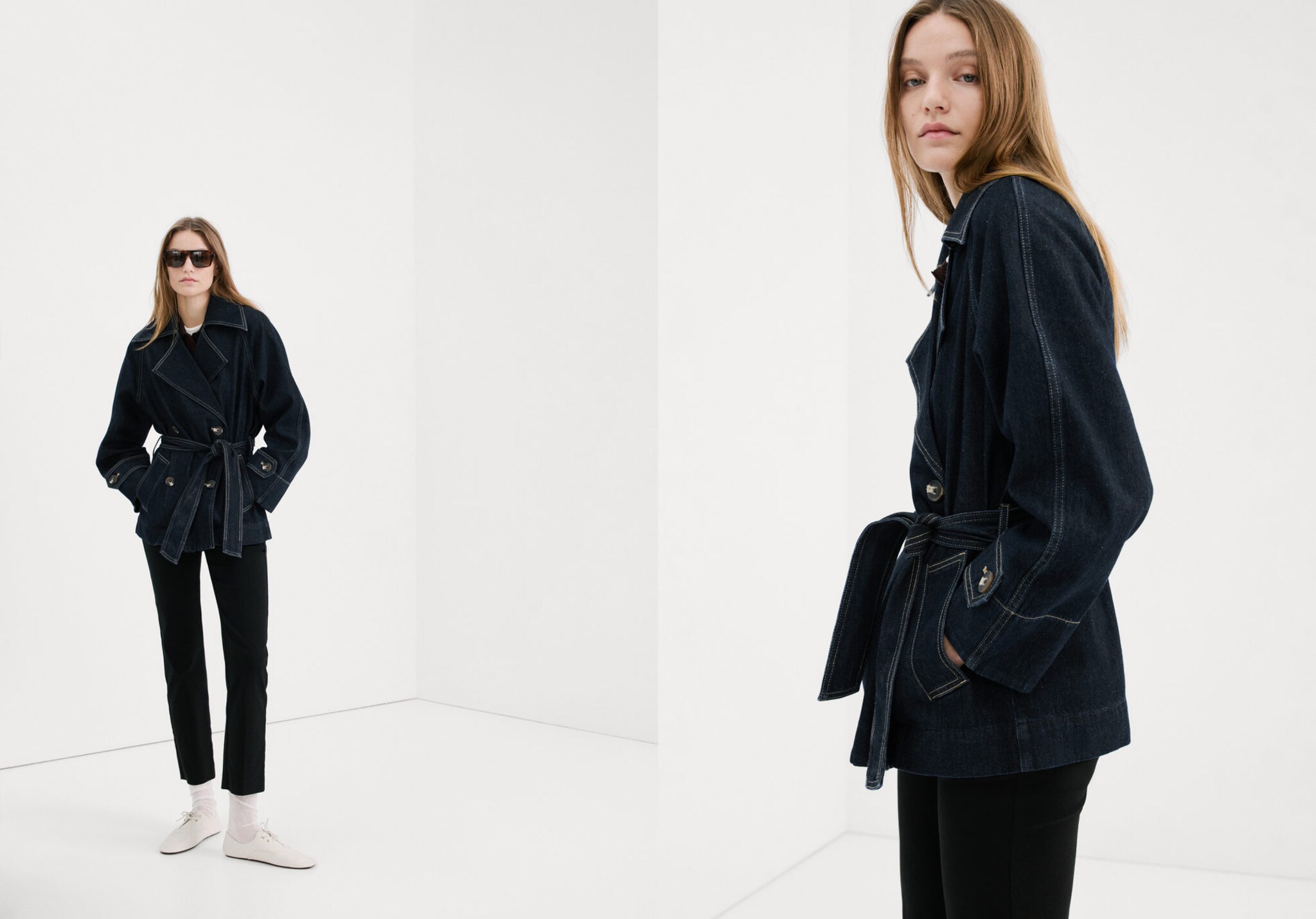 Denim trench with belt - Panoramic plane