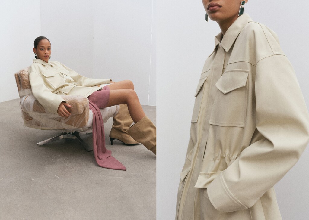 Oversized parka with pockets - image 3