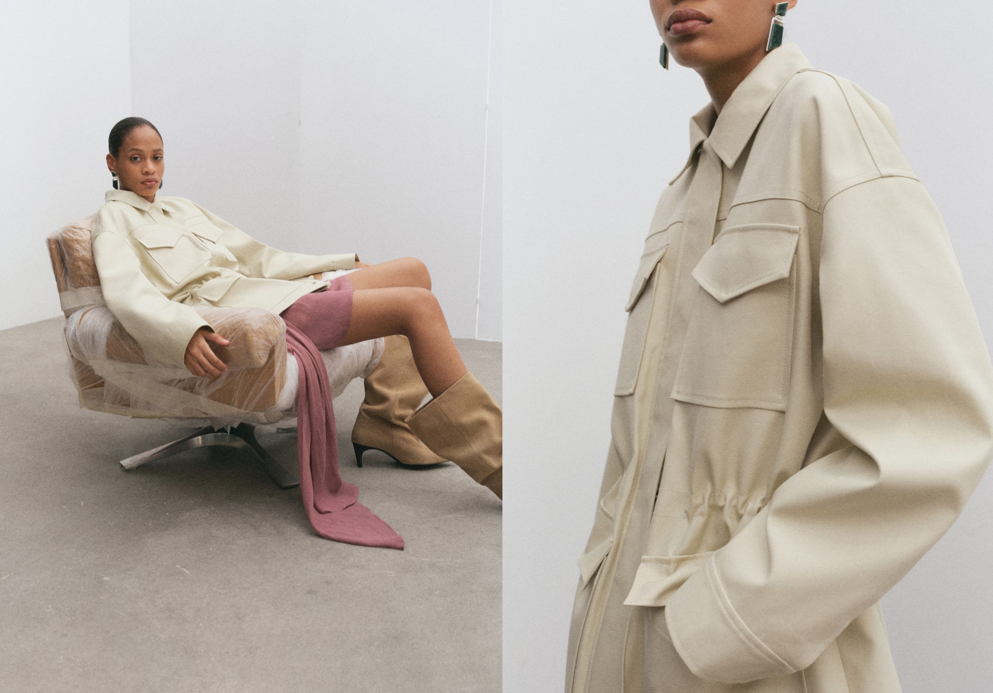 Oversized parka with pockets - Panoramic plane