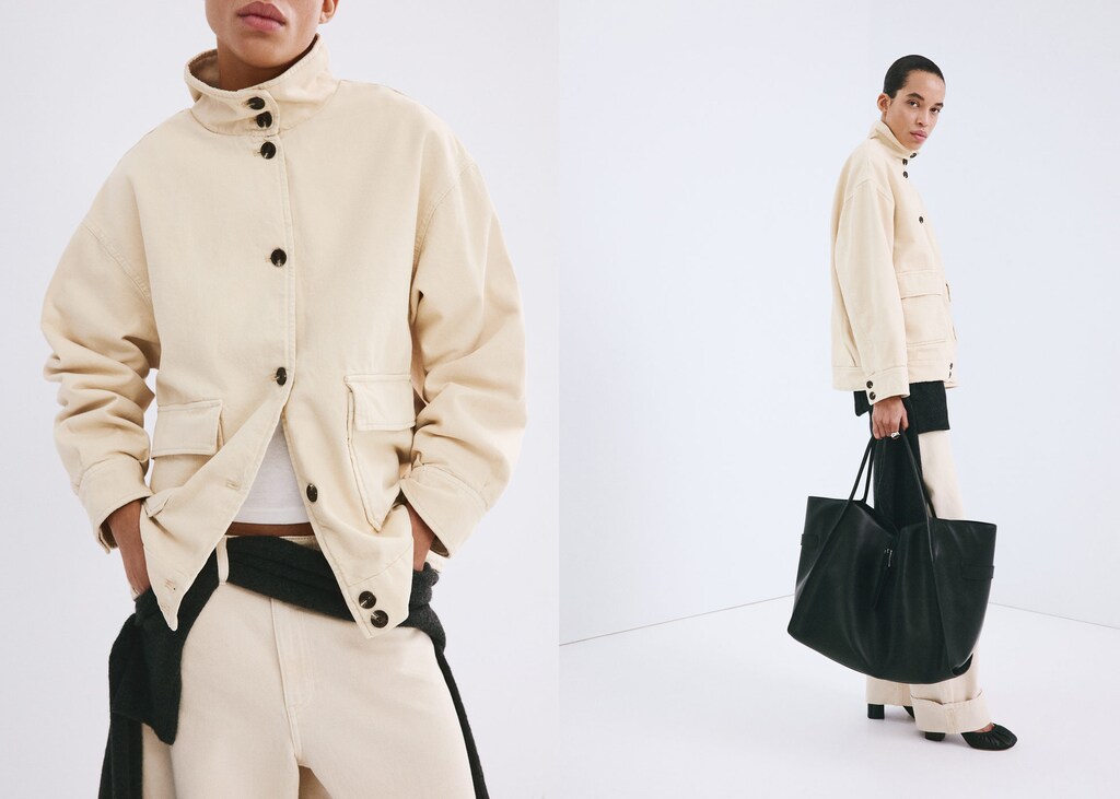 Denim parka with a stand-up collar - image 3