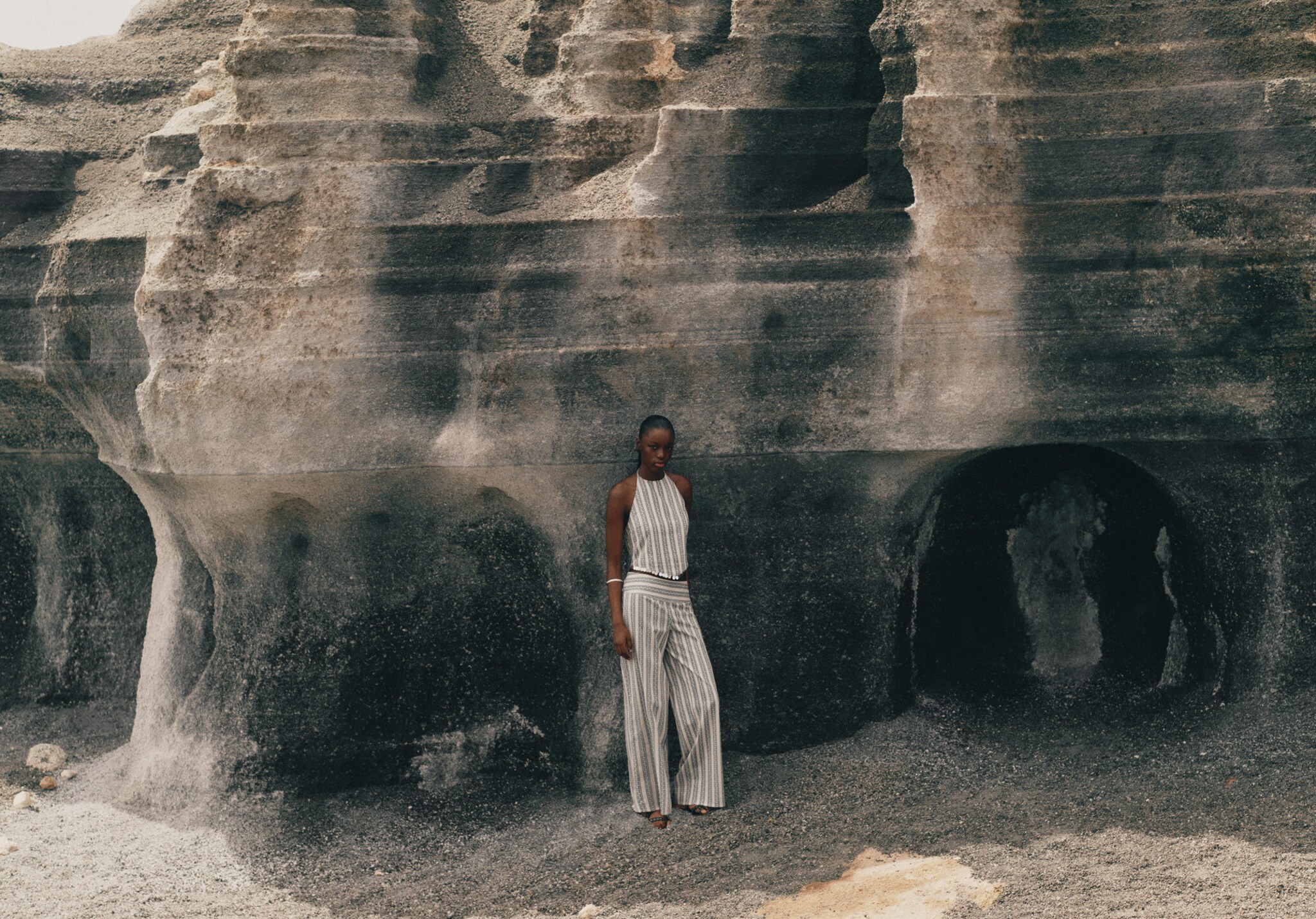 Printed straight trousers - Panoramic plane