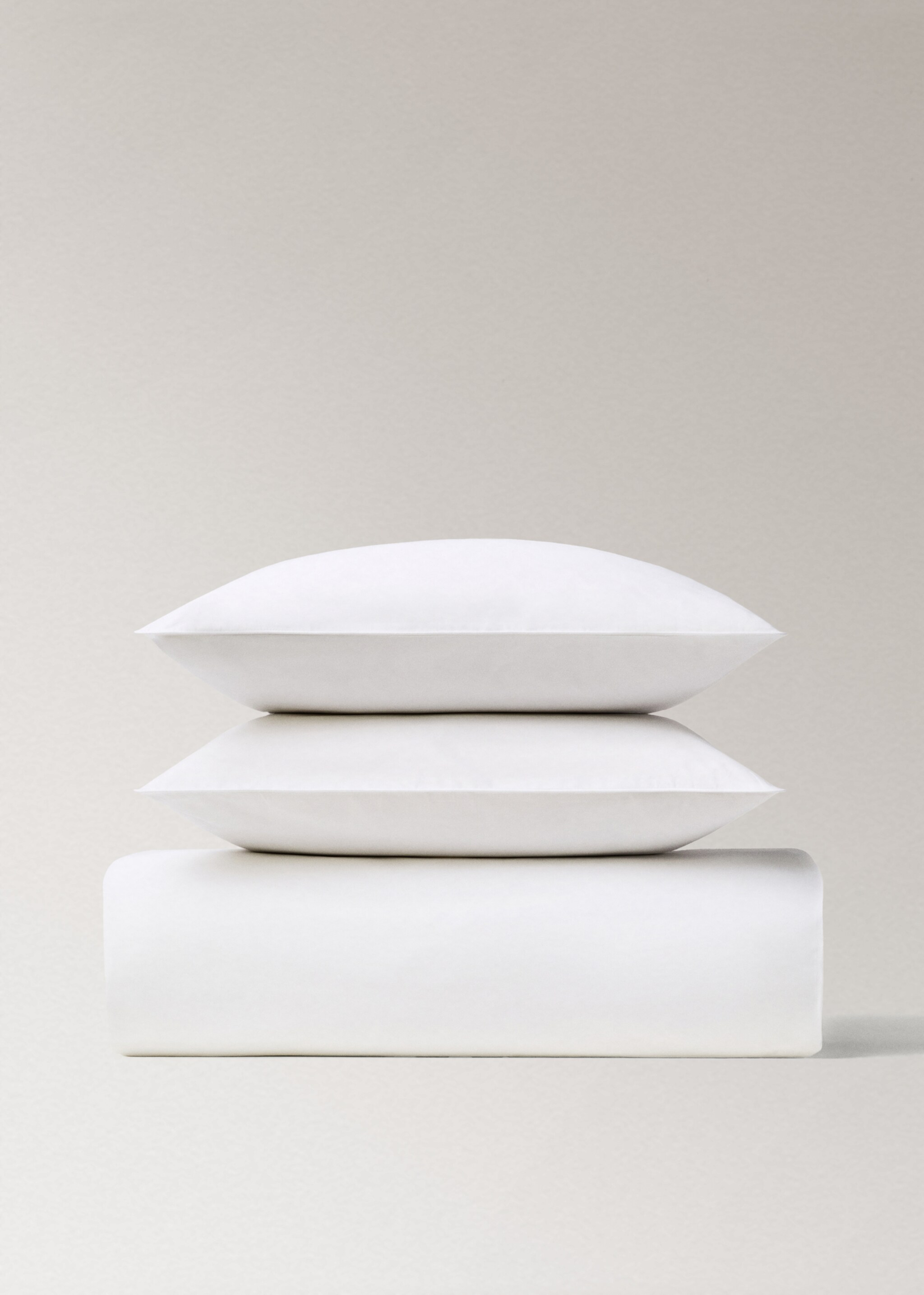 500-thread cotton percale duvet cover for 150/160cm bed - Article without model, White. Ref: 27002957-01.