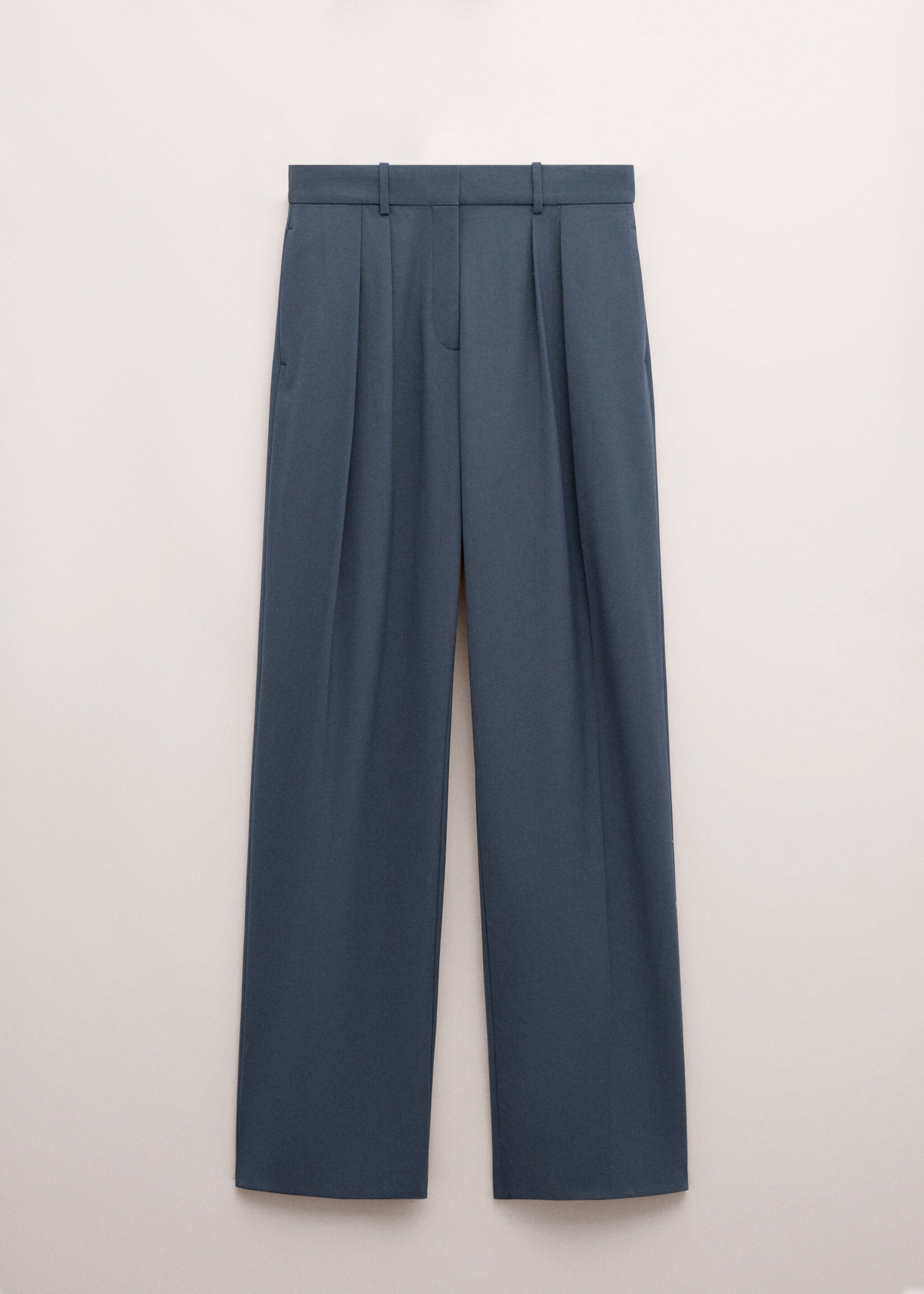 Straight wool suit trousers - Article without model, Blue. Ref: 27004453-01.