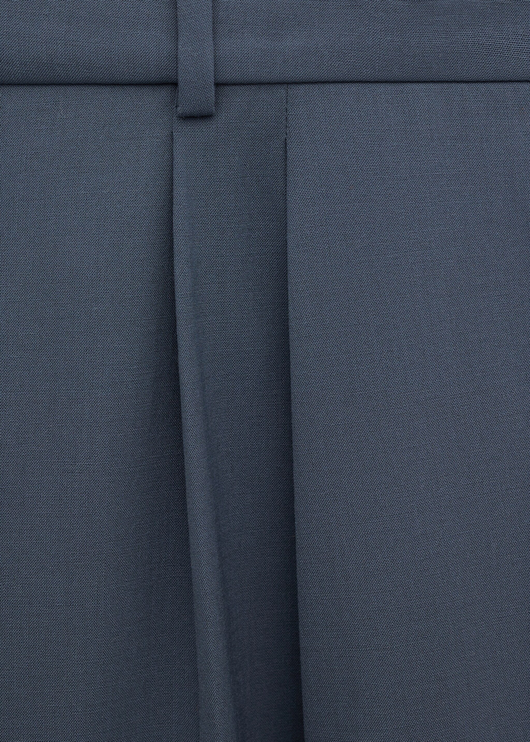 Straight wool suit trousers - Details of the article 0, Blue. Ref: 27004453-01.