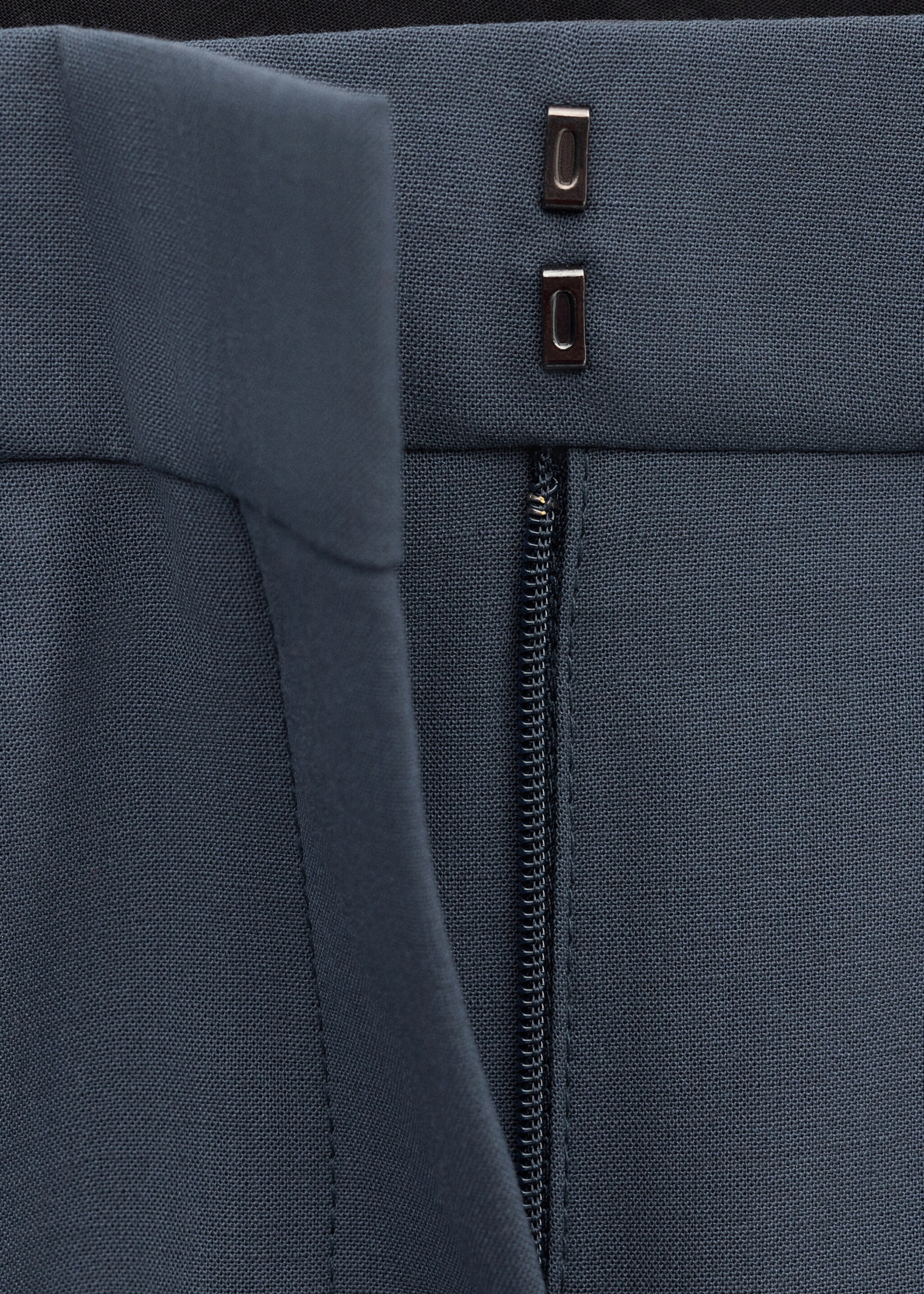Straight wool suit trousers - Details of the article 8, Blue. Ref: 27004453-01.