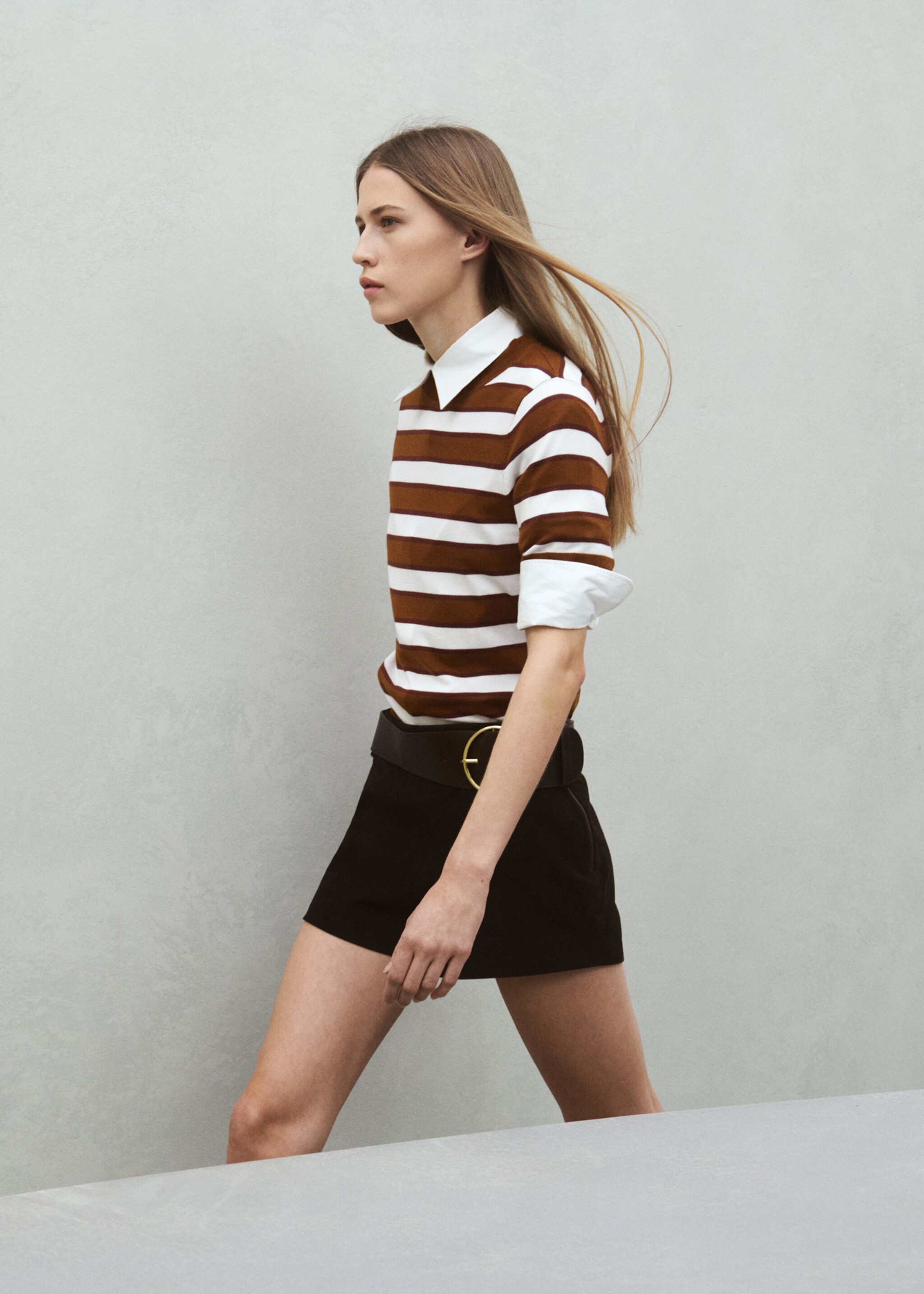 Sweater rajut lengan pendek - Rincian barang 1, Karamel. Ref: 27004784-01.